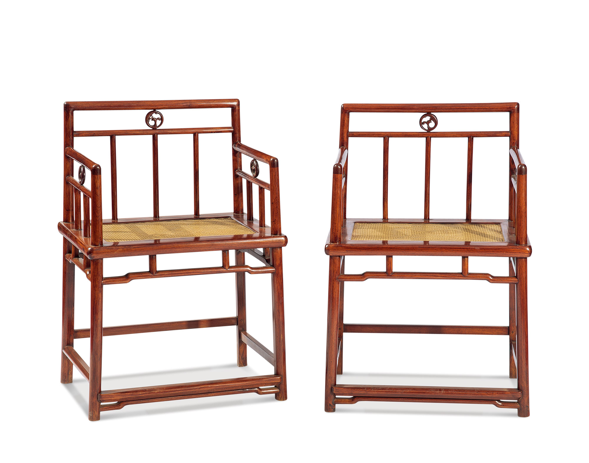 0066黄花梨玫瑰椅一对