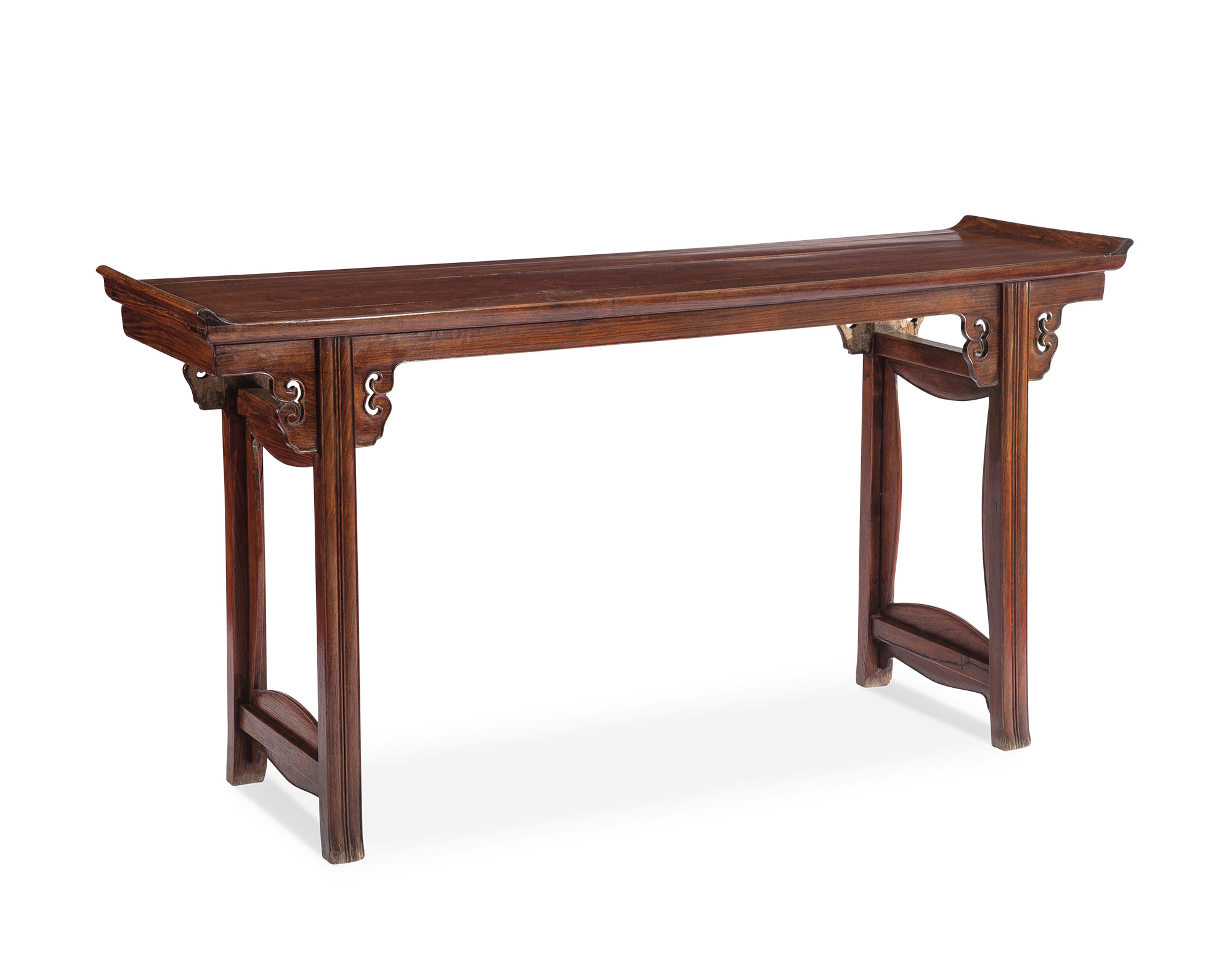 0083清黄花梨如意云头翘头案