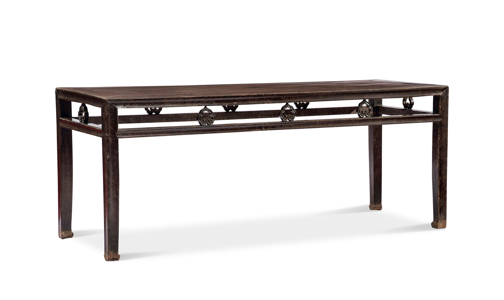 0090清铁梨木如意卡子花画案