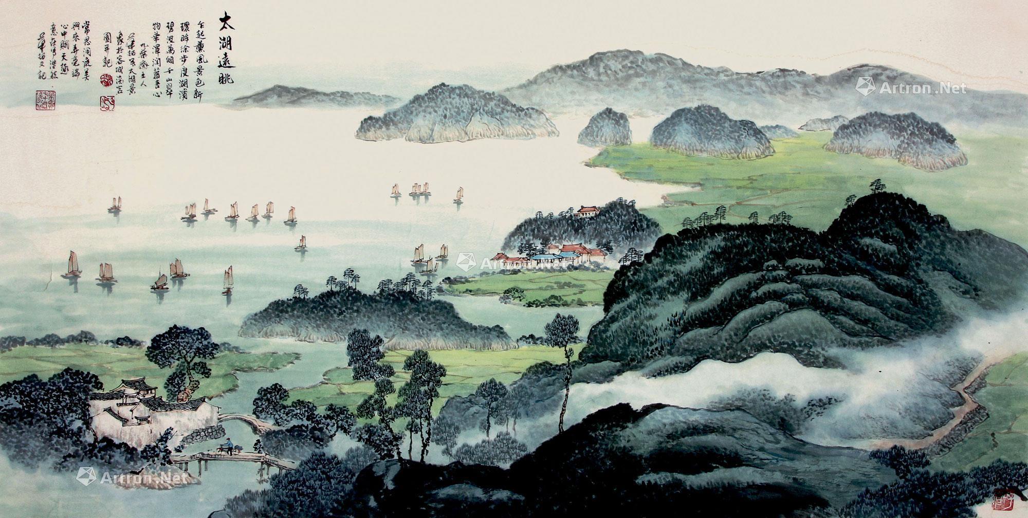 【太湖远眺 镜心 设色纸本】拍卖品_图片_价格_鉴赏_绘画_雅昌艺术品拍卖网