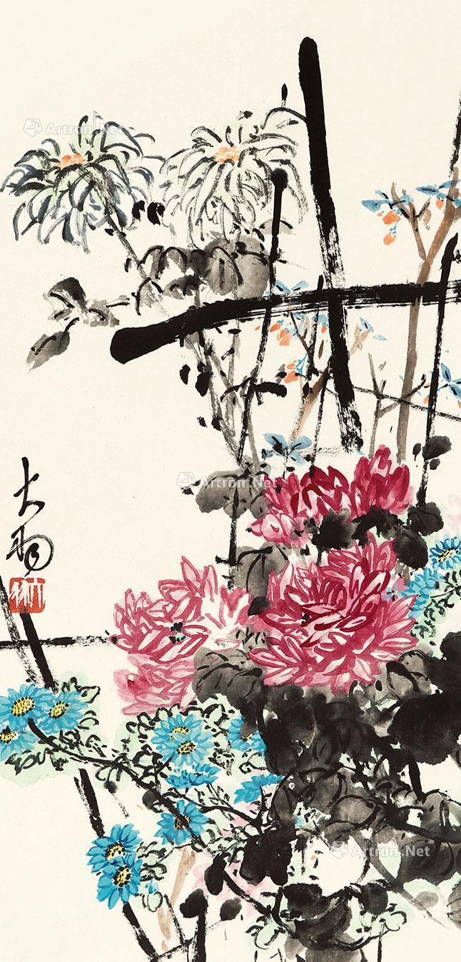 0176春色满园立轴设色纸本