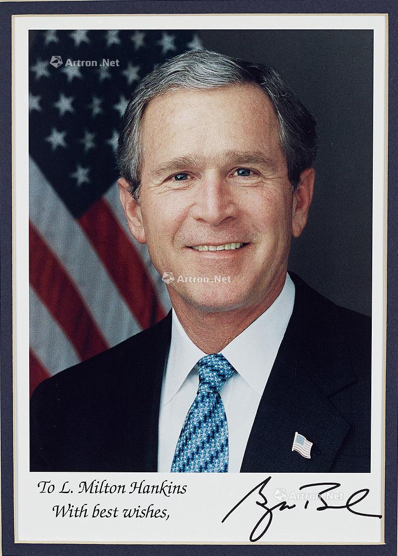0772 美国总统小布什 签名照