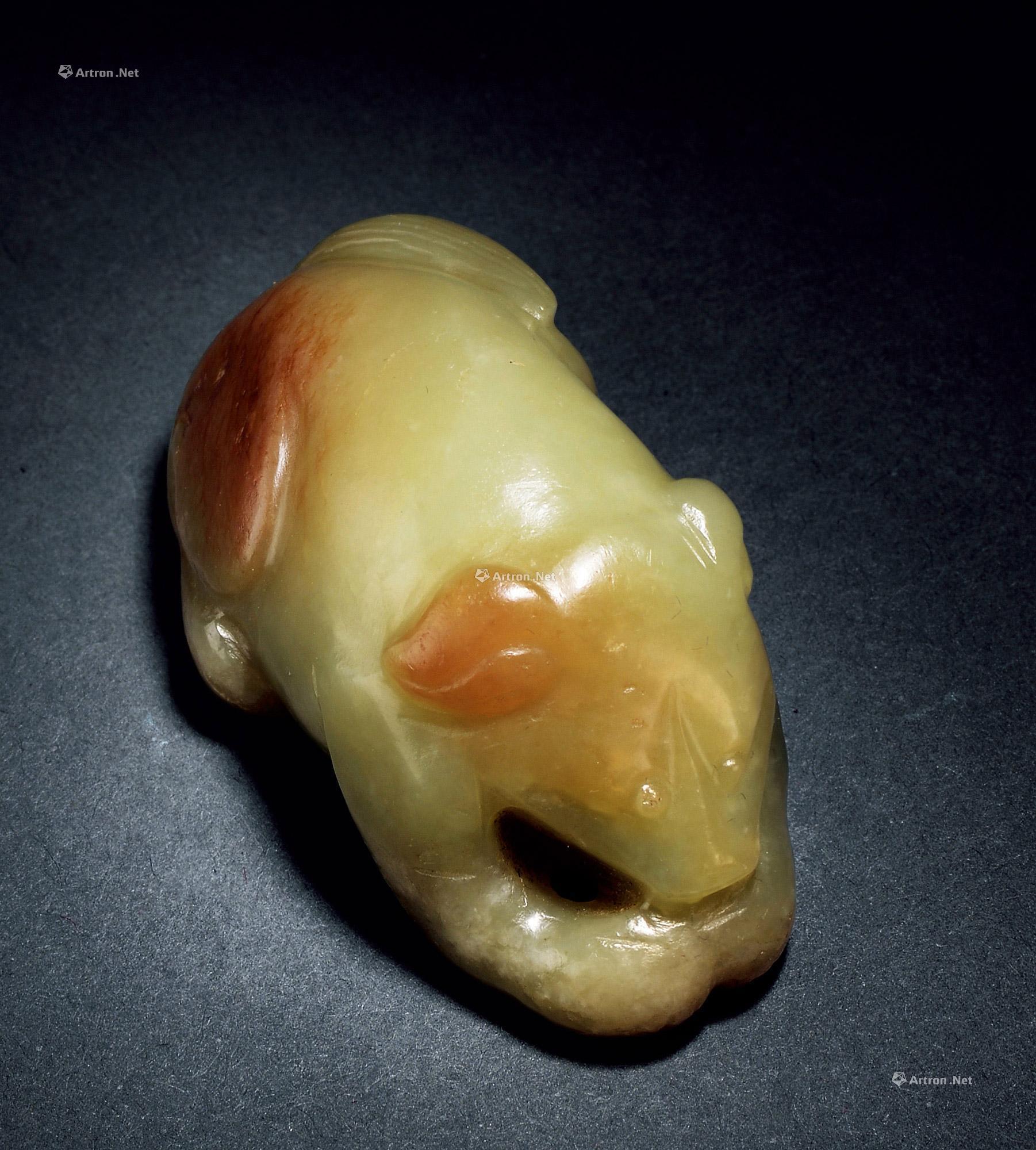 1234 明 黄玉獾把件