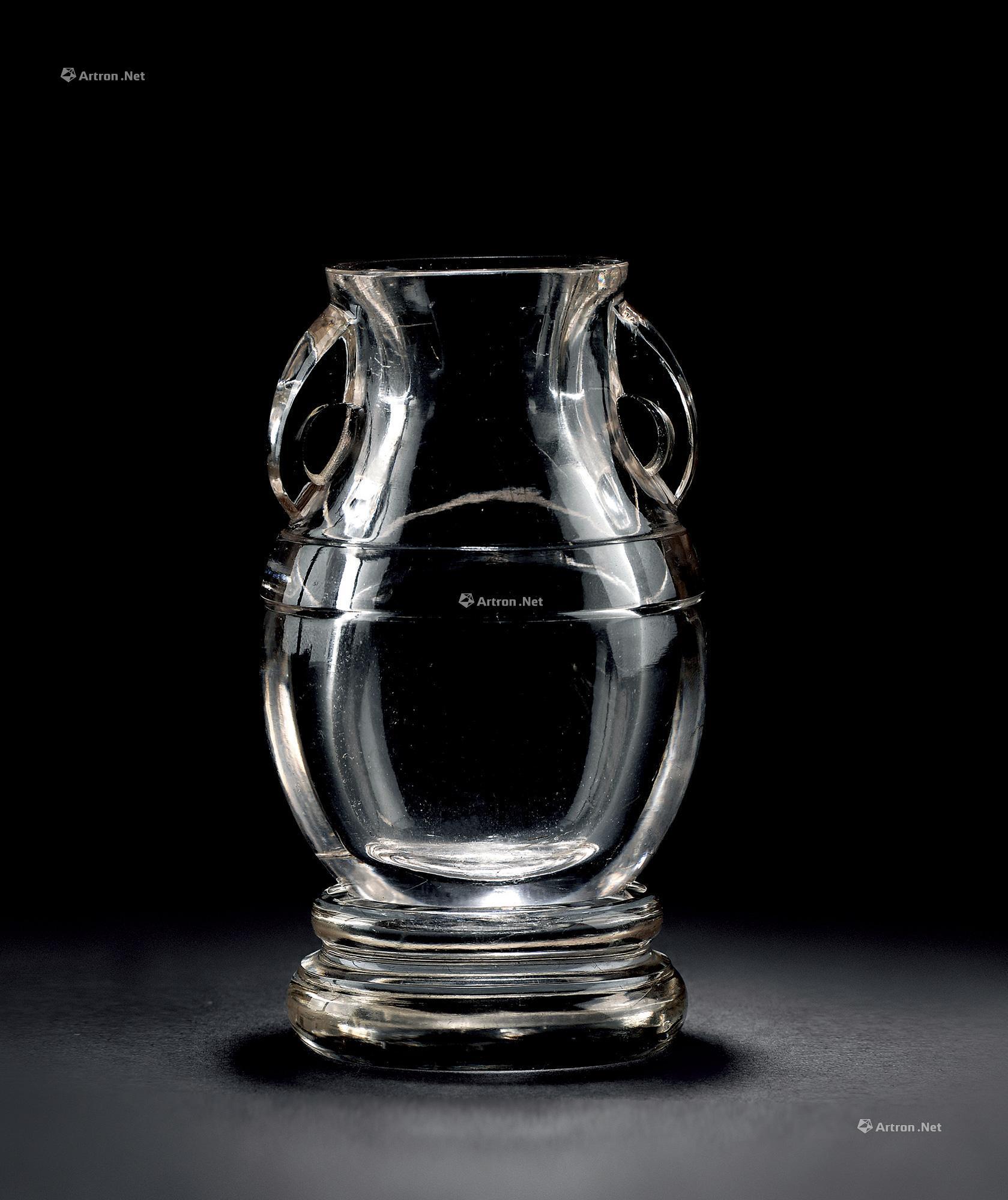 1280 清乾隆 水晶双耳瓶