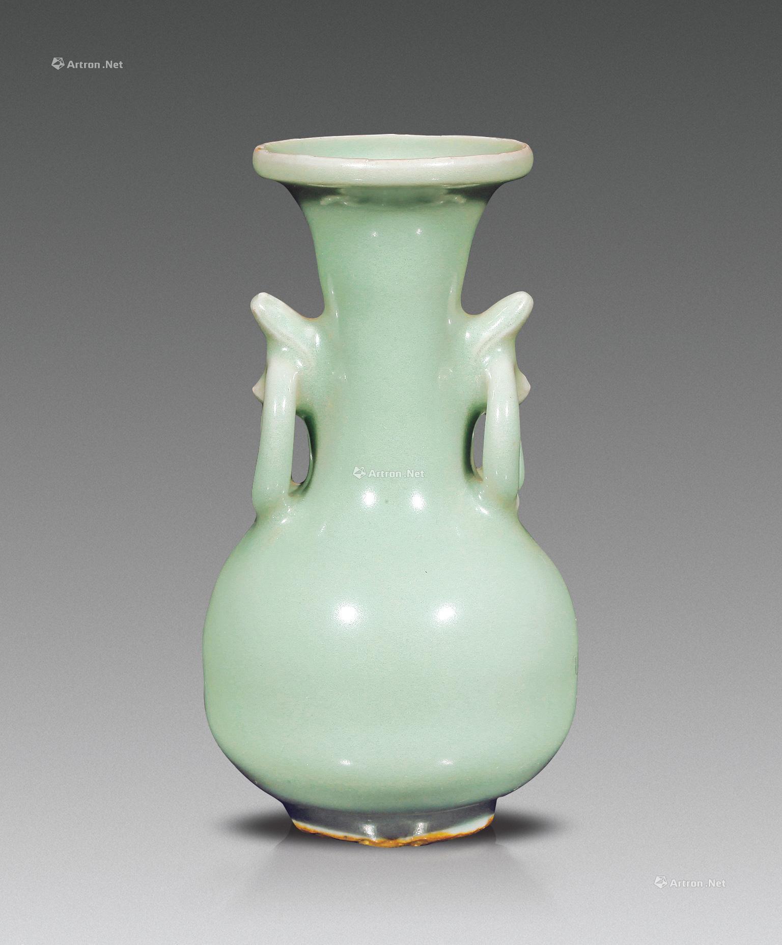 【明 龙泉窑青釉双耳瓶】拍卖品_图片_价格_鉴赏_明代单色釉瓷器_雅昌