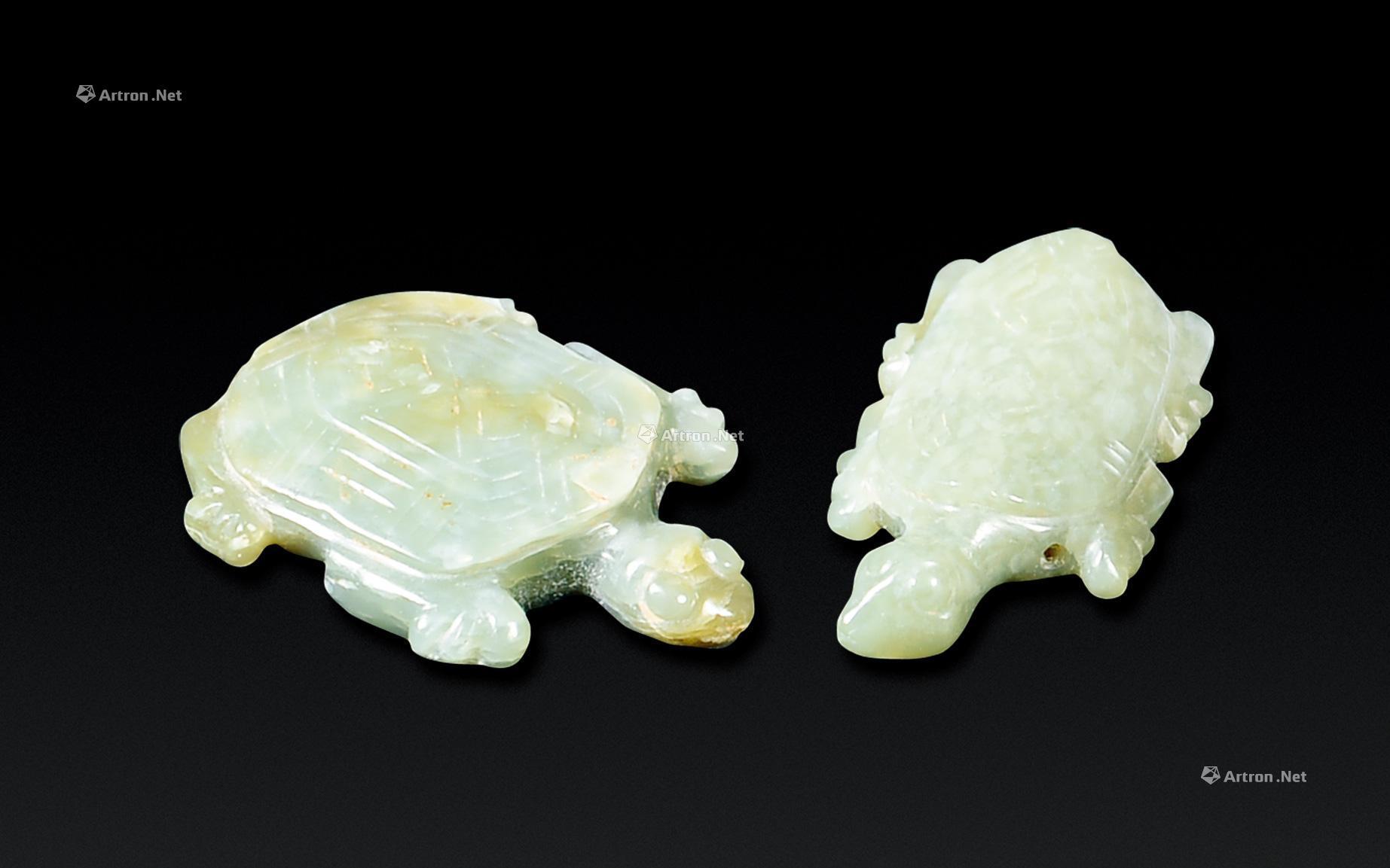 1528乌龟古青玉一对