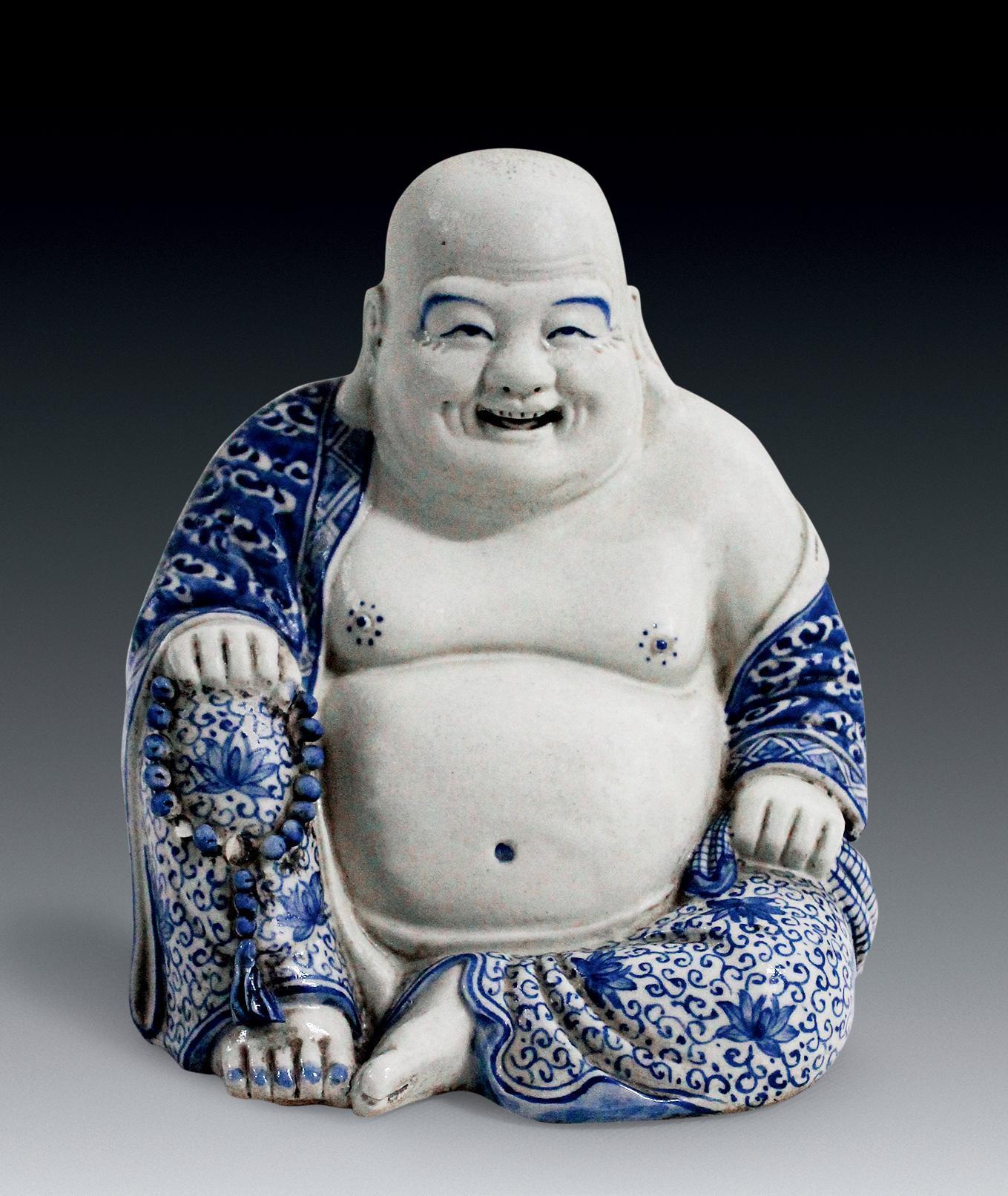 0286 民国 青花布袋罗汉