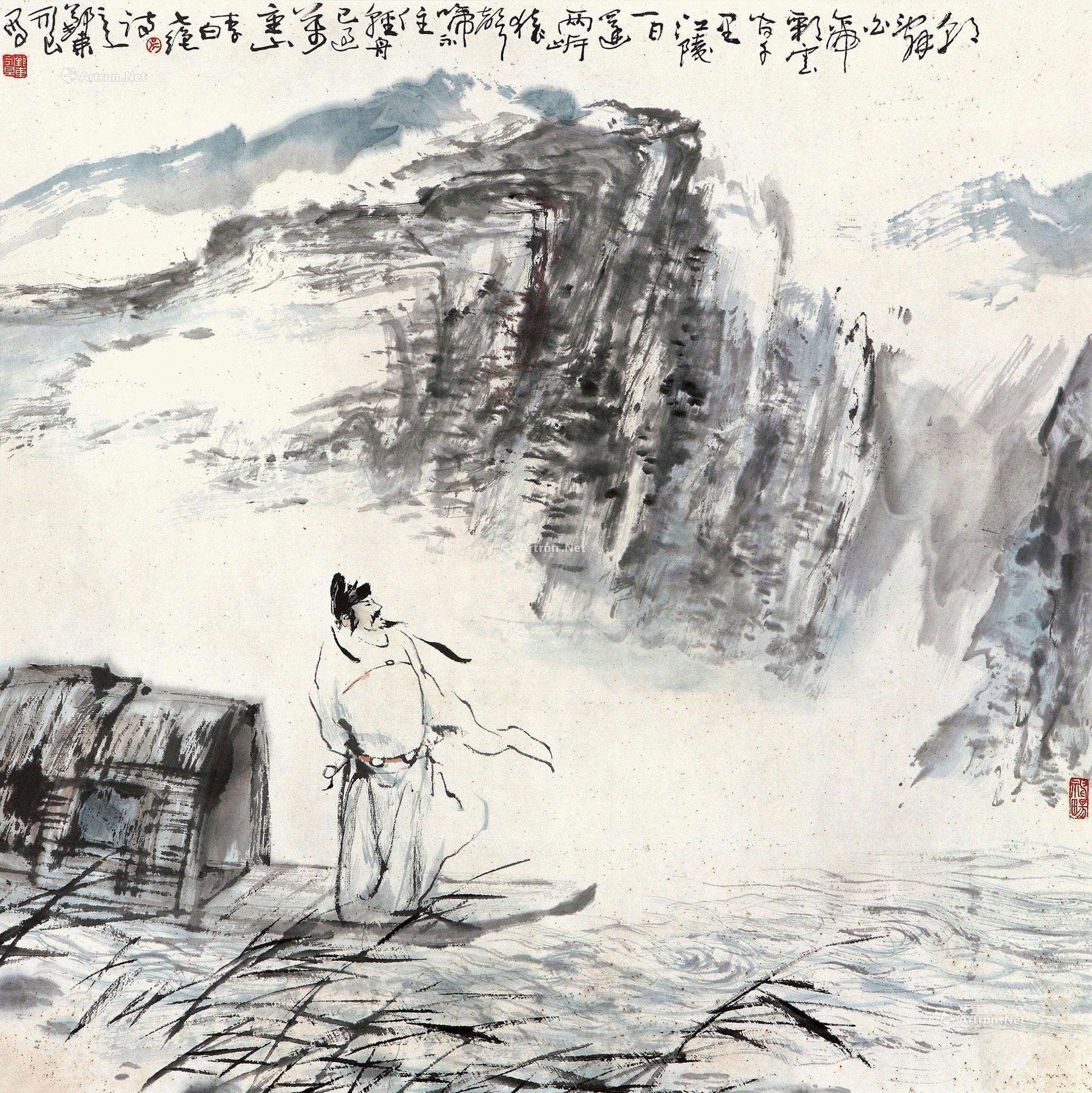 【李白诗意 镜片 纸本】拍卖品_图片_价格_鉴赏_绘画_雅昌艺术品拍卖