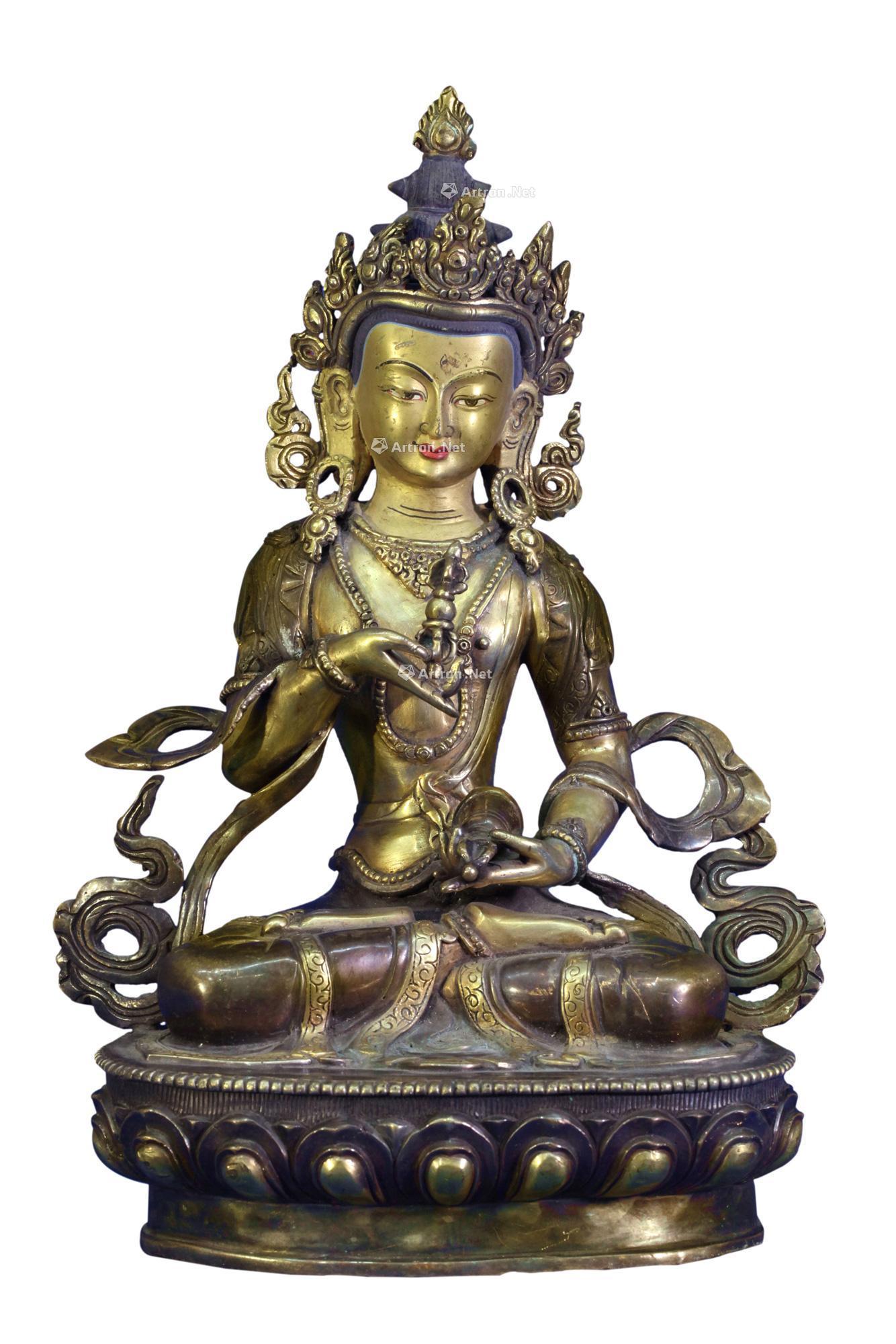 0084 清 铜鎏金藏传普贤菩萨像