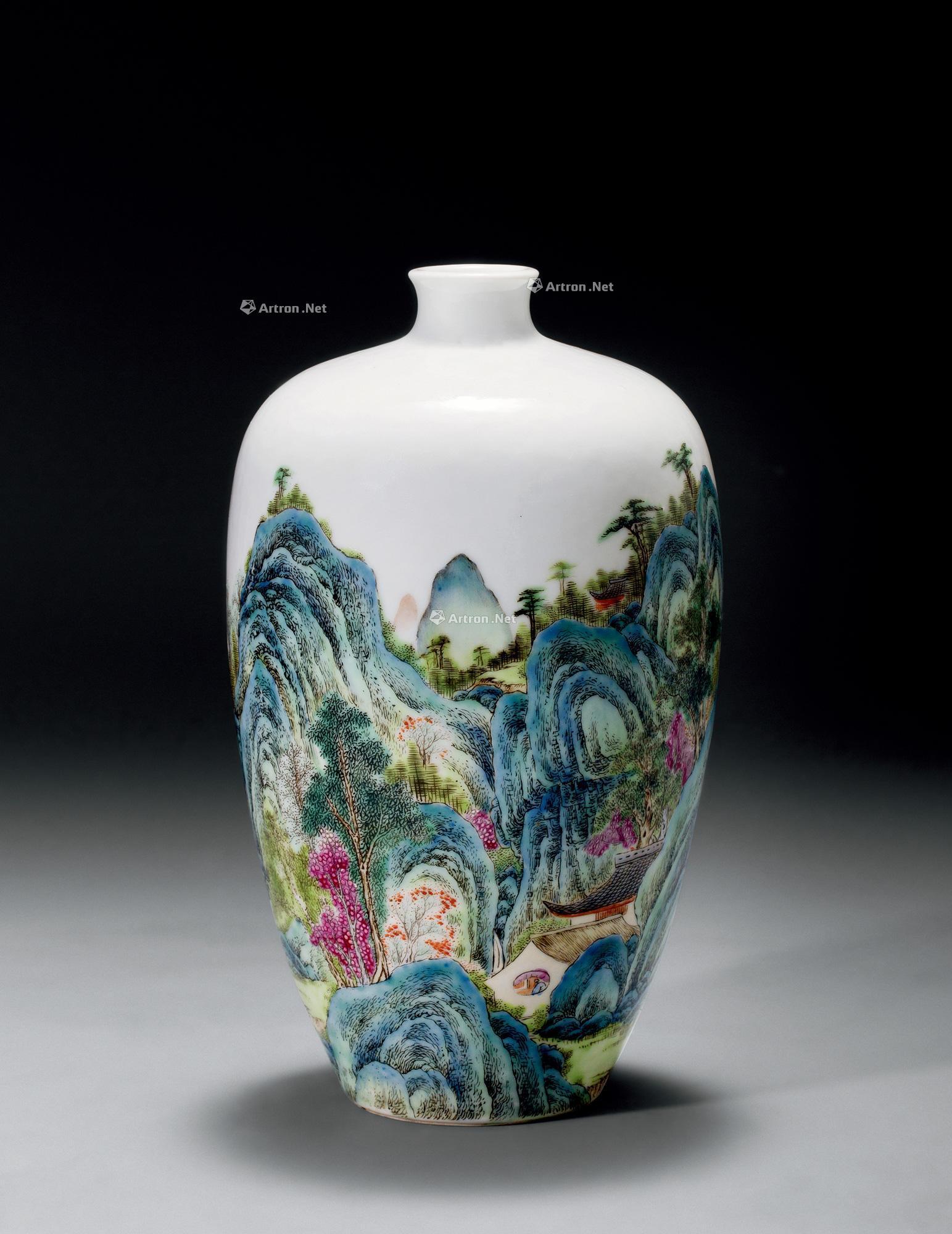 3290汪野亭粉彩瓷瓶