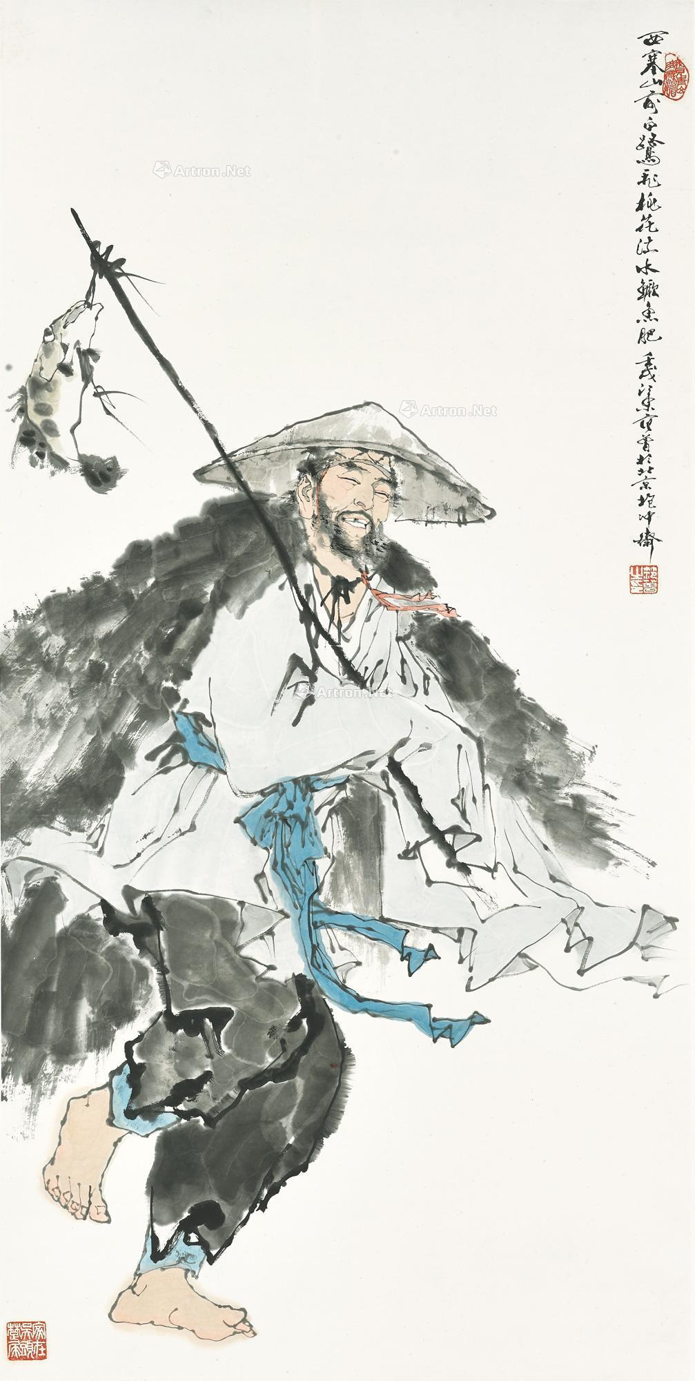 14731982年作渔翁立轴设色纸本