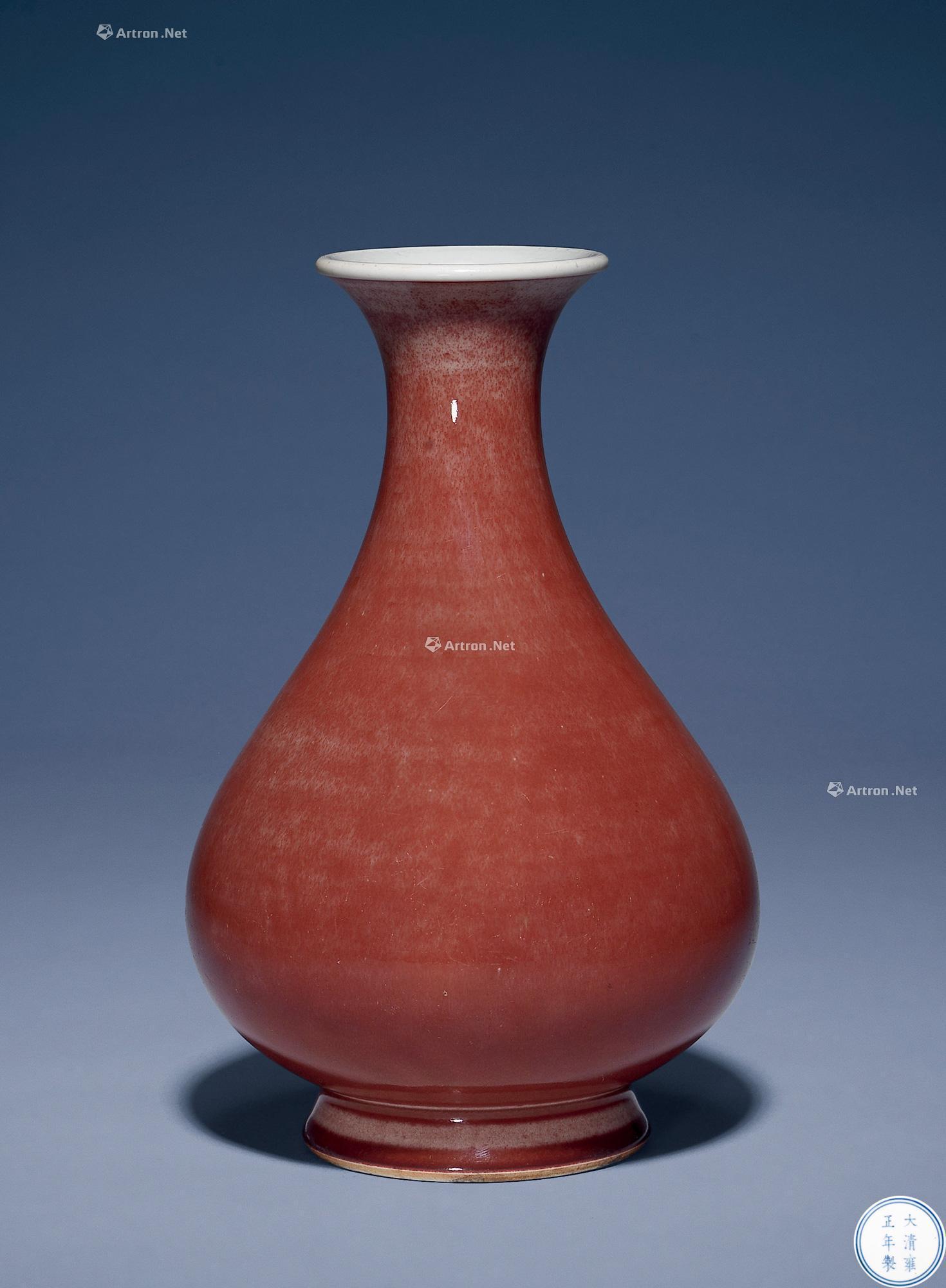 【清雍正 豇豆红釉玉壶春瓶】拍卖品_图片_价格_鉴赏_清代单色釉瓷器