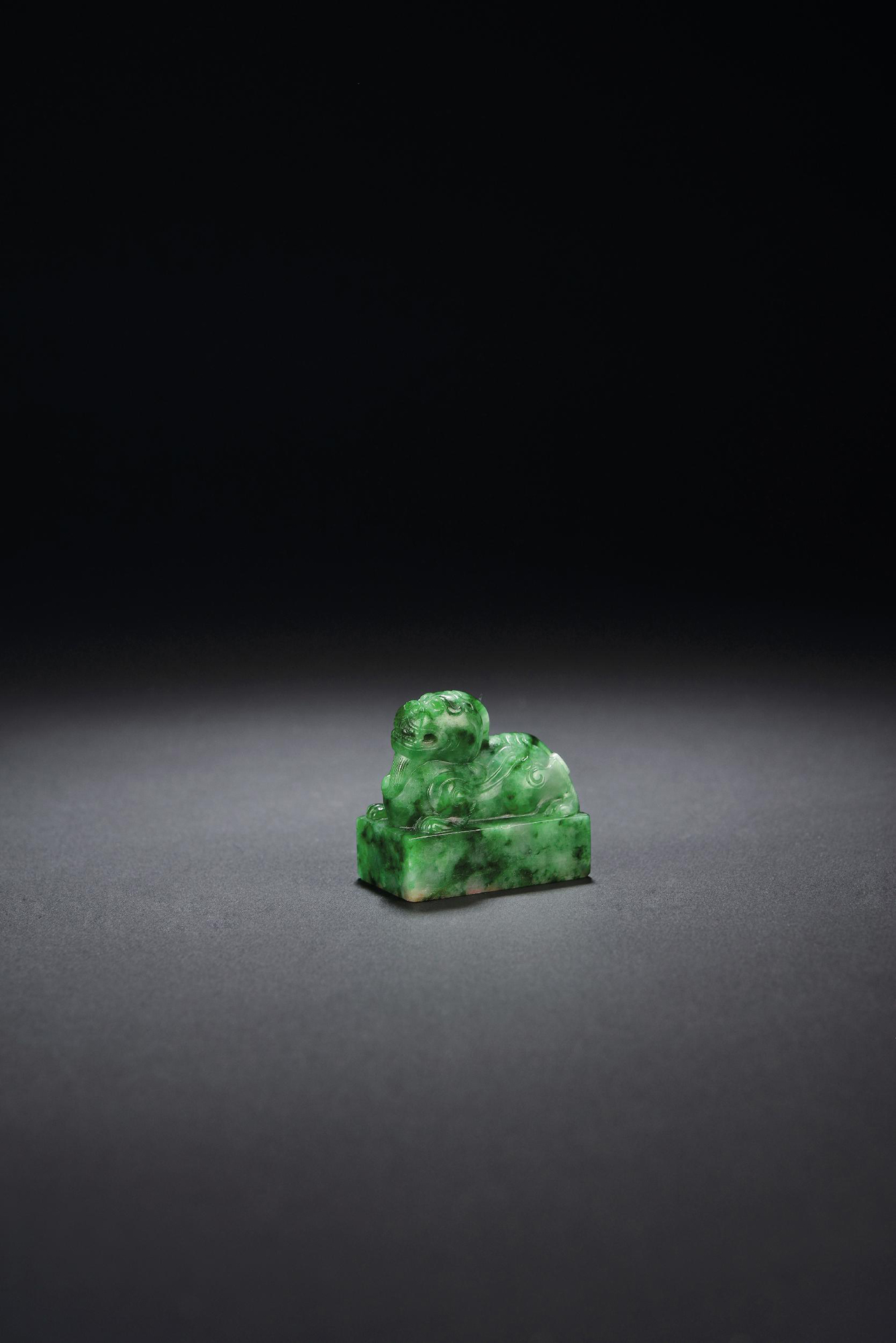 6455清乾隆翡翠瑞兽钮御赏印