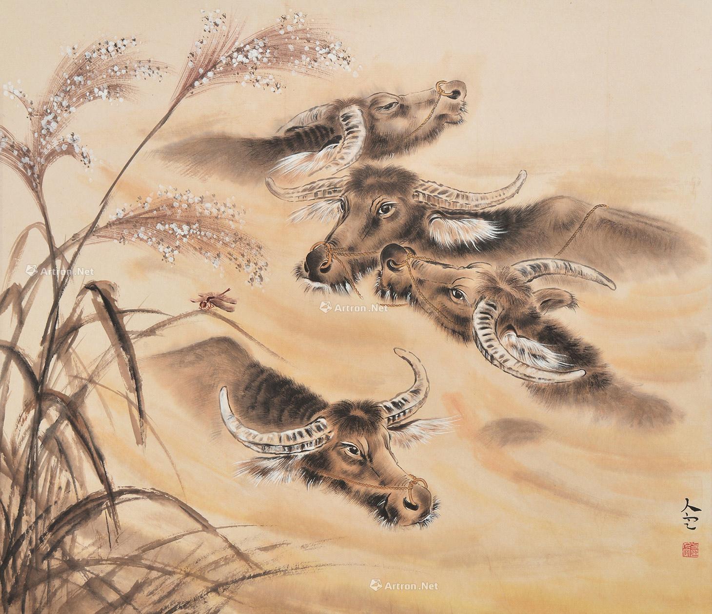 【水牛 立轴 纸本设色】拍卖品_图片_价格_鉴赏_绘画_雅昌艺术品拍卖
