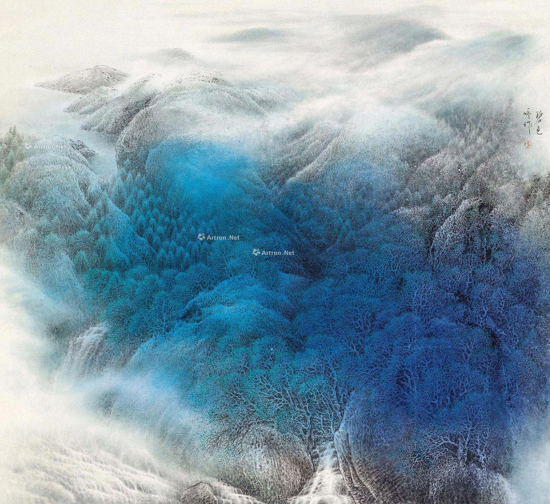 【碧色 立轴 设色纸本】拍卖品_图片_价格_鉴赏