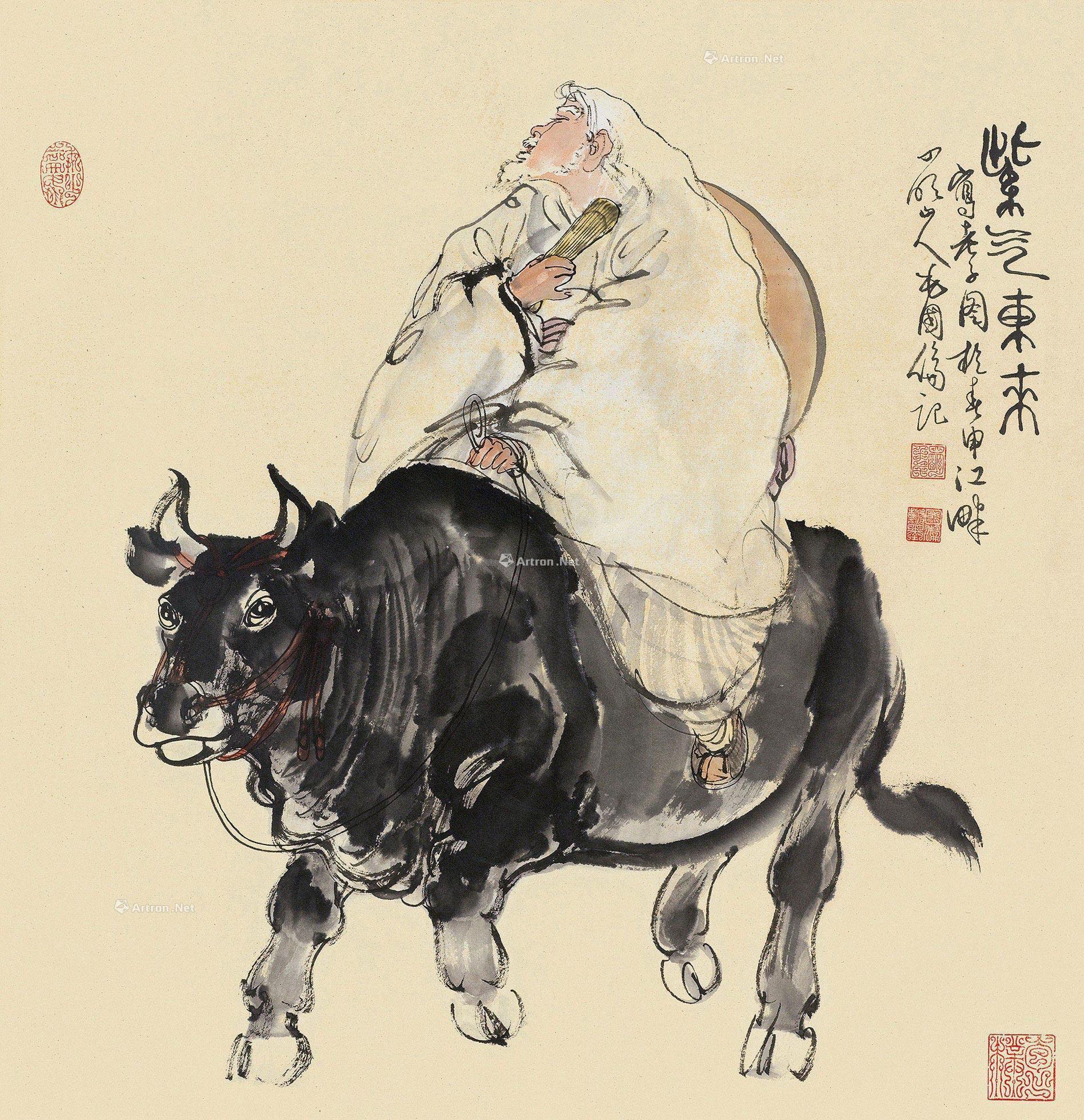 0057 紫气东来图 镜框