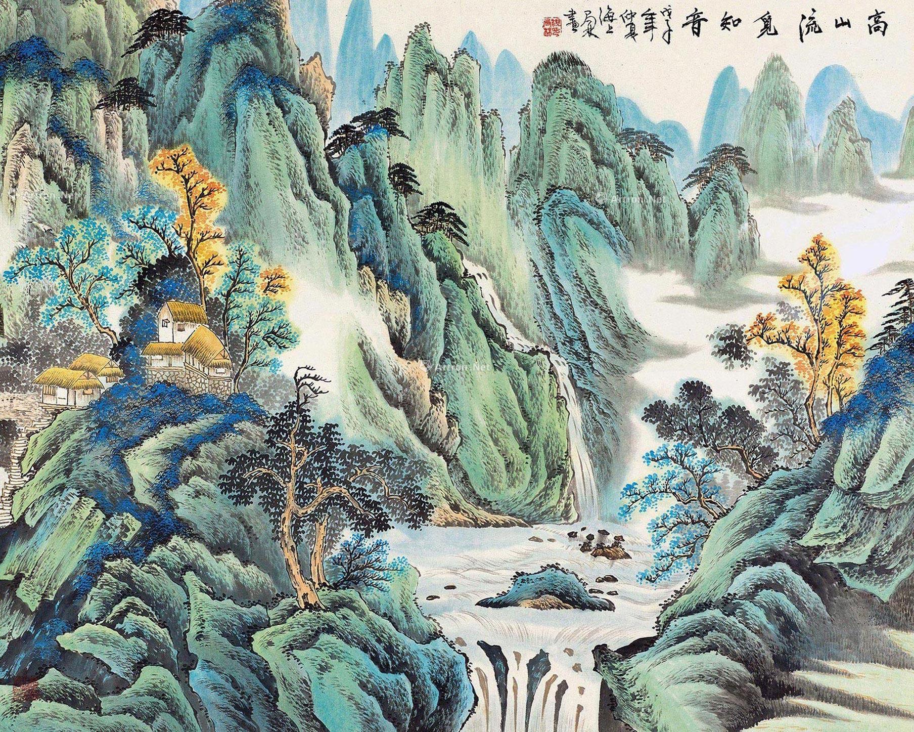 【高山流水 立轴】拍卖品_图片_价格_鉴赏_绘画_雅昌艺术品拍卖网