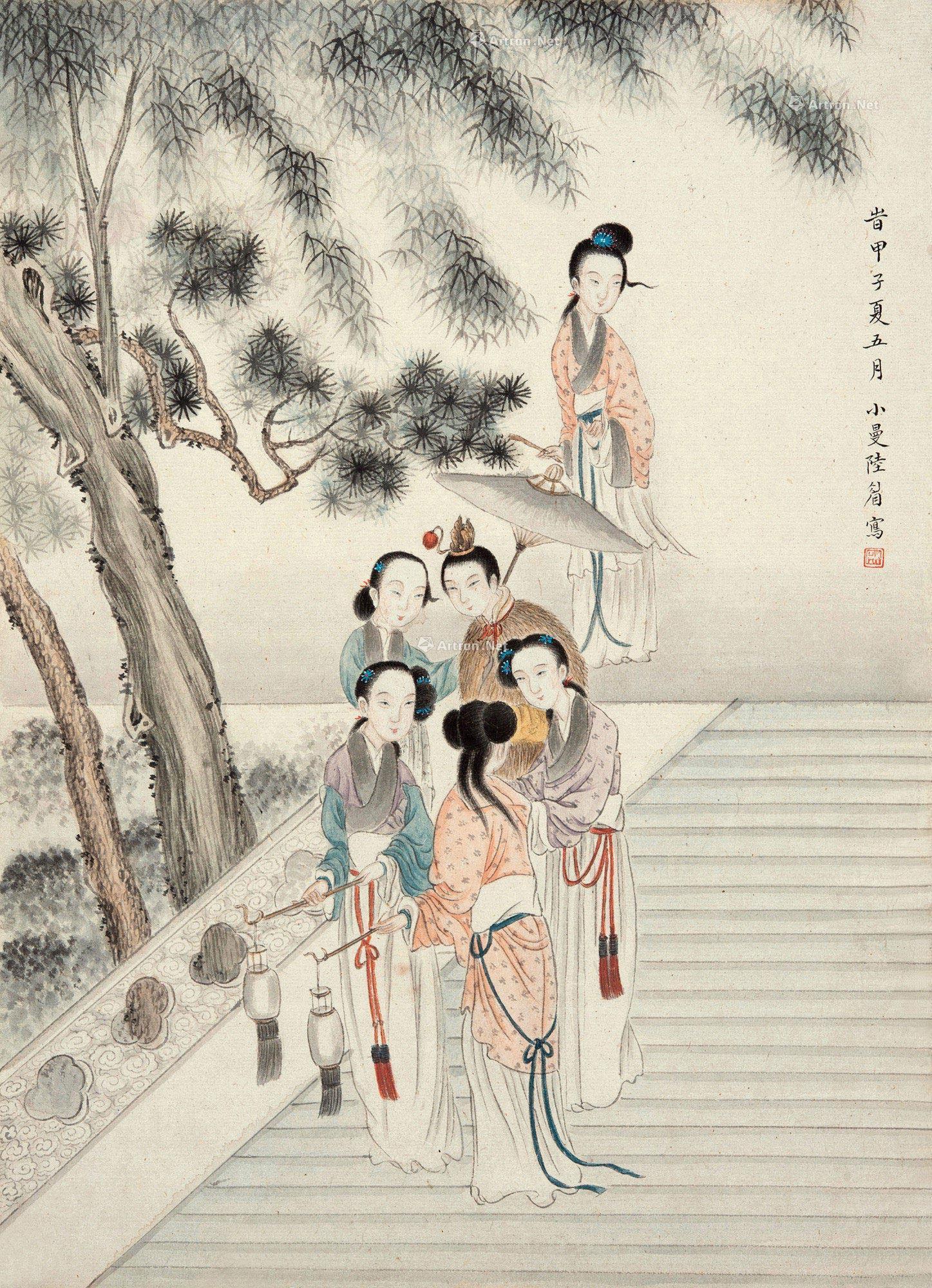 【红楼梦人物 镜片 设色纸本】拍卖品_图片_价格_鉴赏_绘画_雅昌艺术