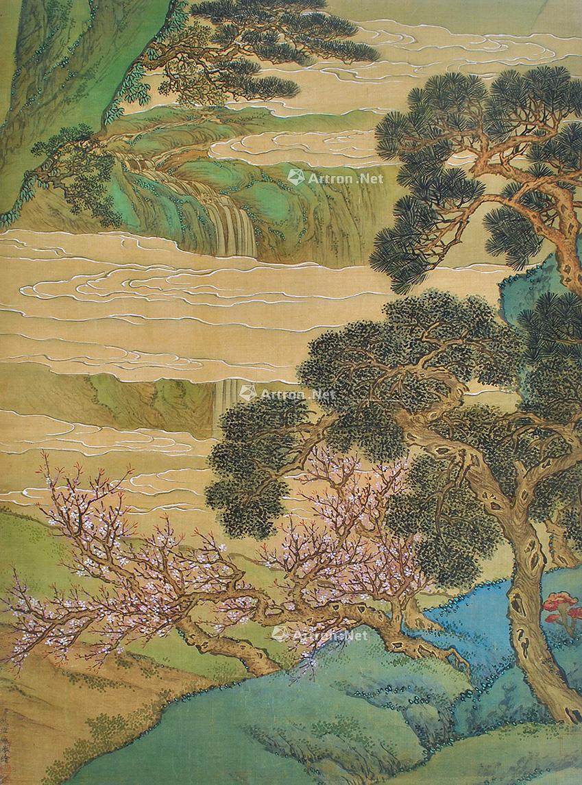 0242青绿山水立轴设色绢本