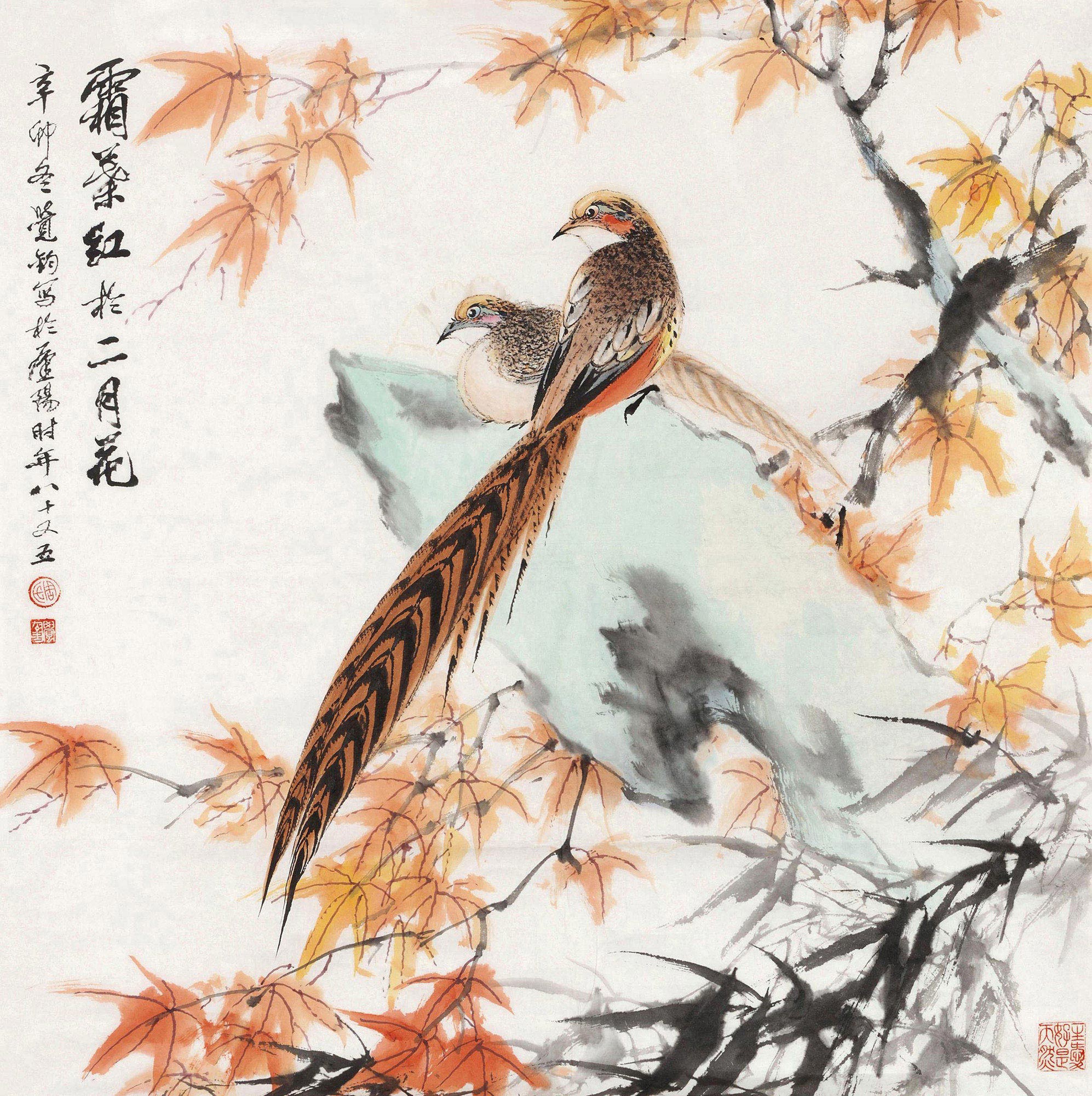 6228 2011年作 霜叶红於二月花 镜心 设色纸本