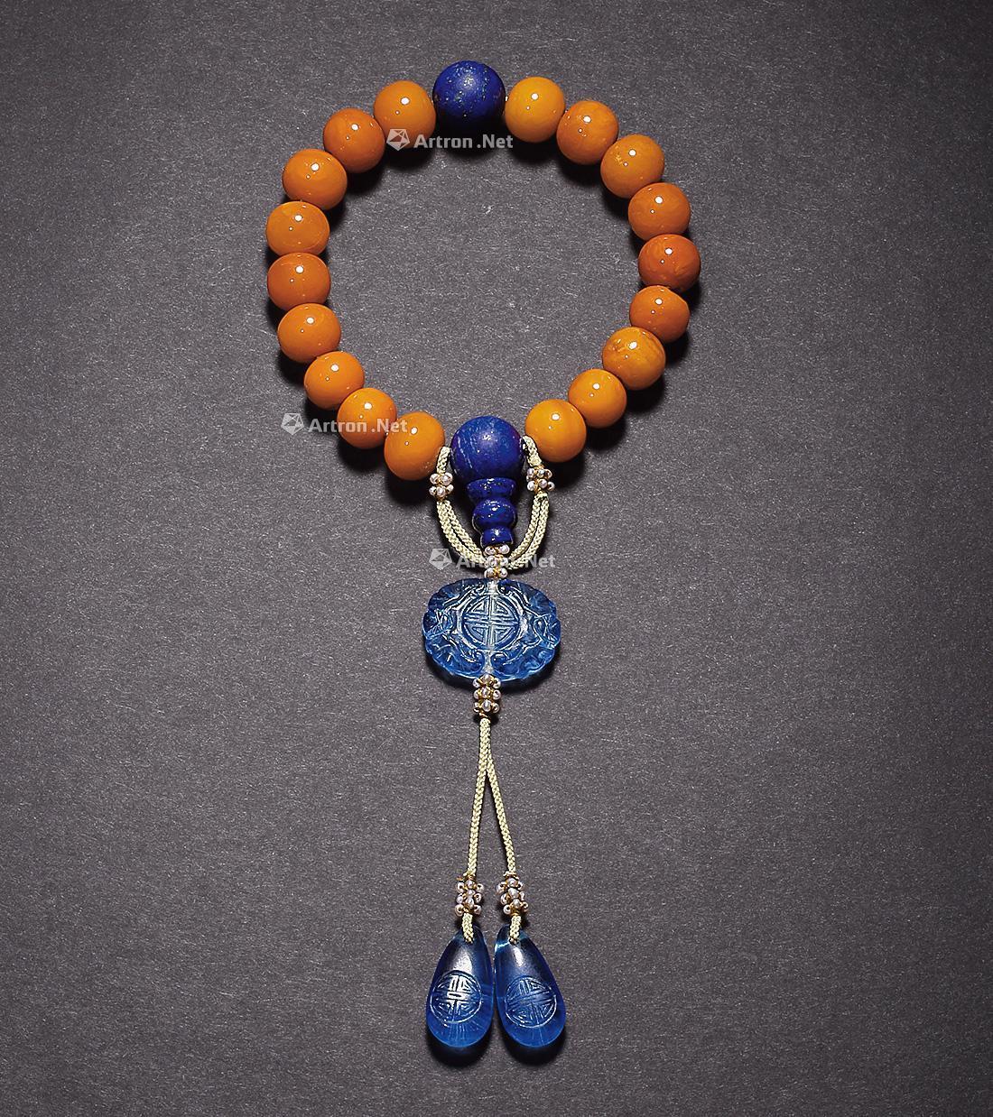 *1058 清 蜜蜡十八子手串