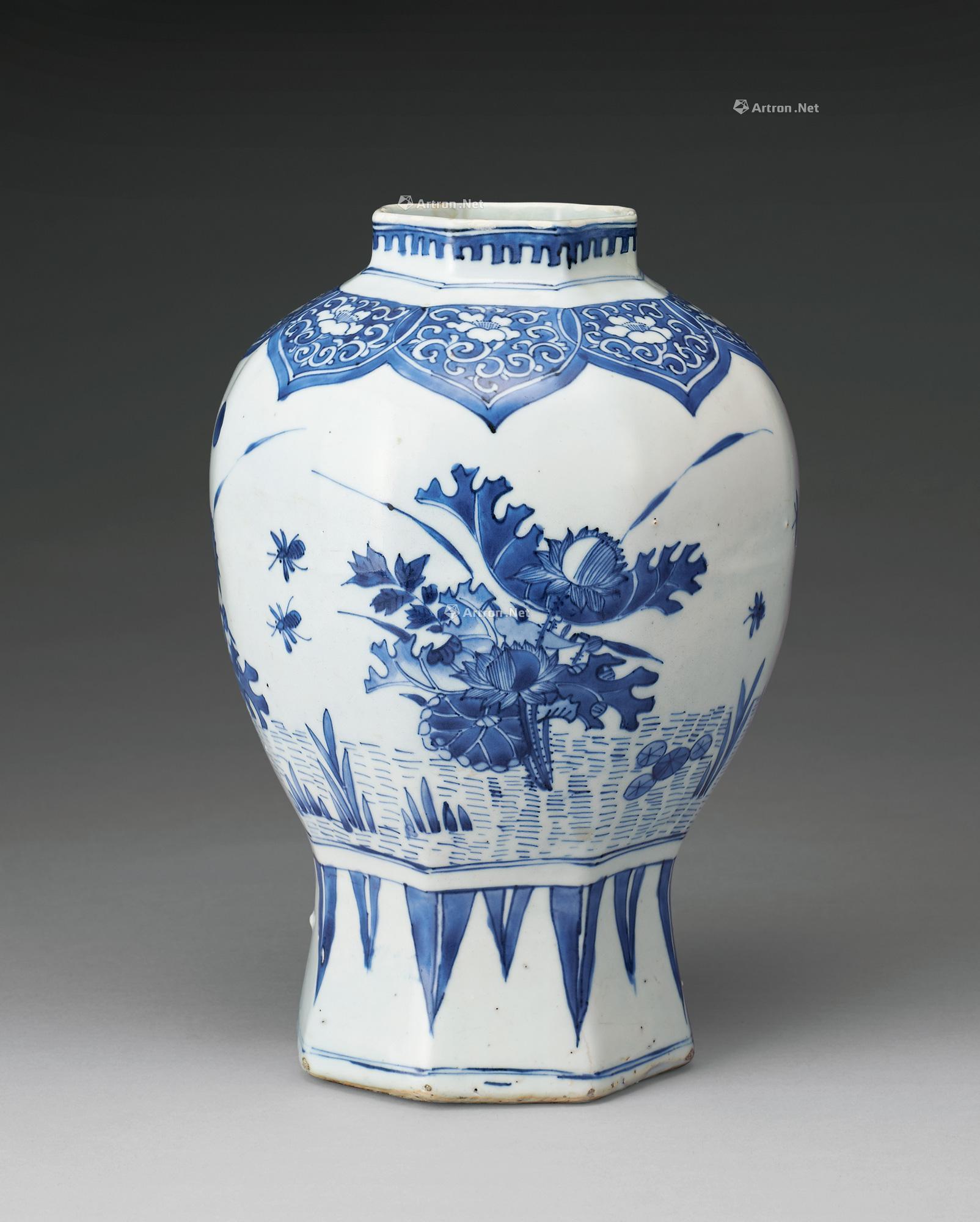 青花荷塘景色花瓶】拍卖品_图片_价格_鉴赏_明代青花瓷器_雅昌艺术品