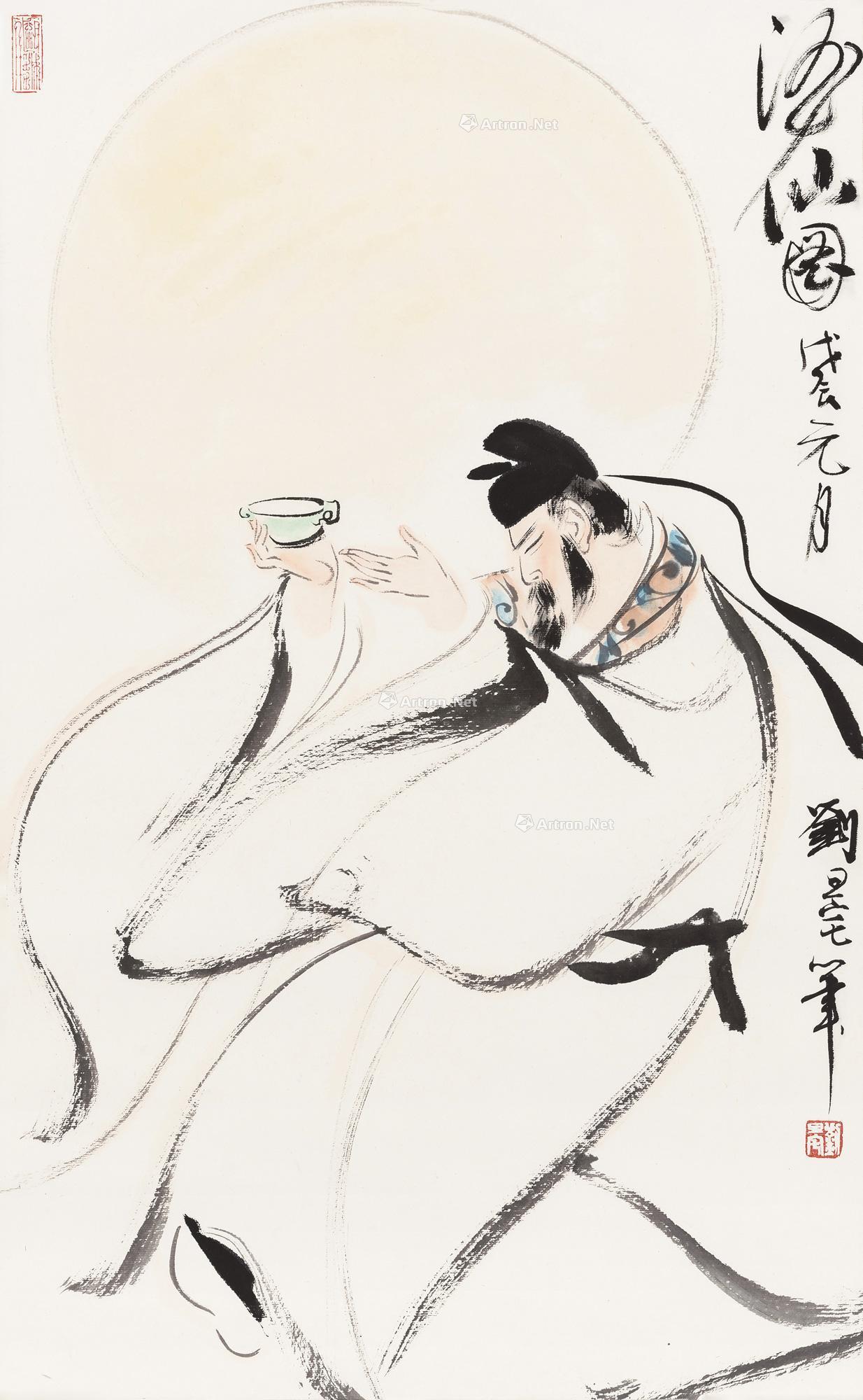 【1988年作 酒仙图 立轴 设色纸本】拍卖品_图片_价格_鉴赏_绘画_雅昌艺术品拍卖网