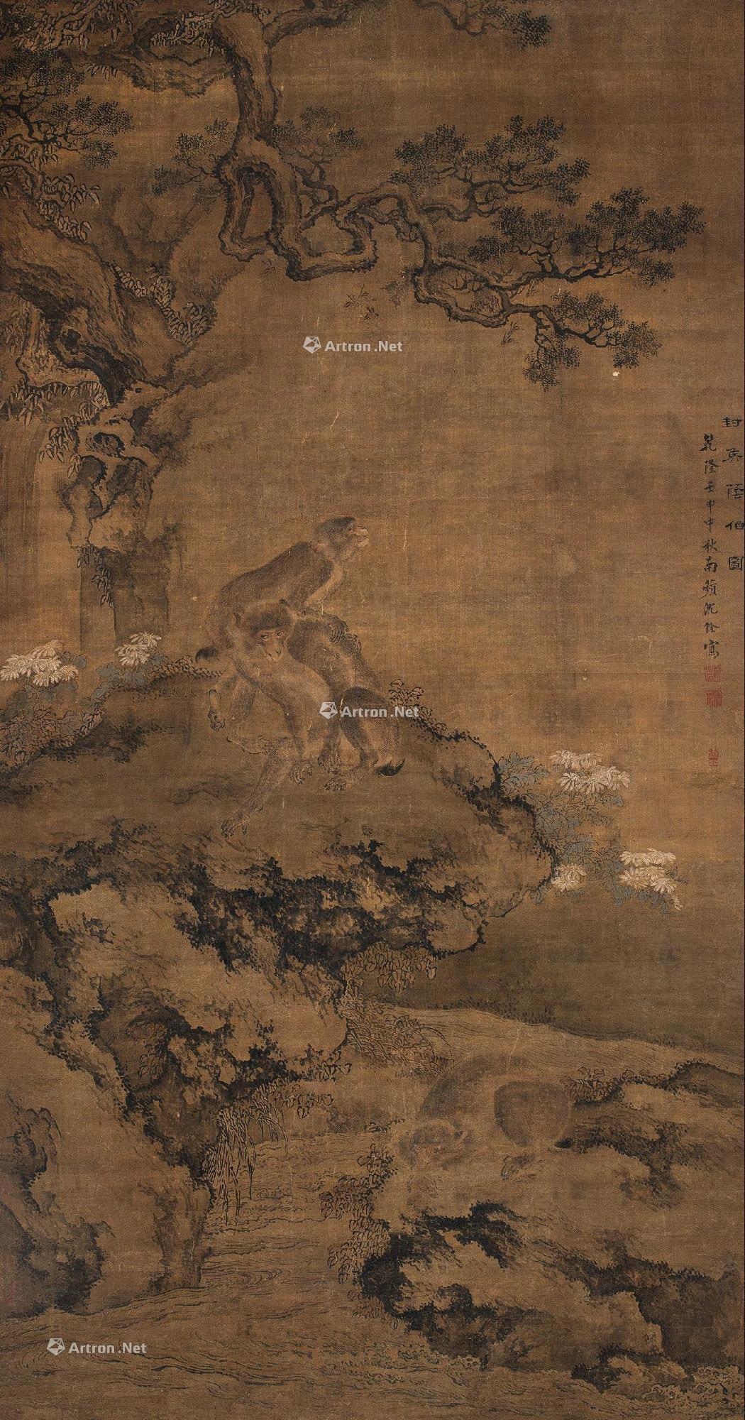 【1752年作 封侯图 立轴 设色纸本】拍卖品_图片_价格_鉴赏_绘画_雅昌