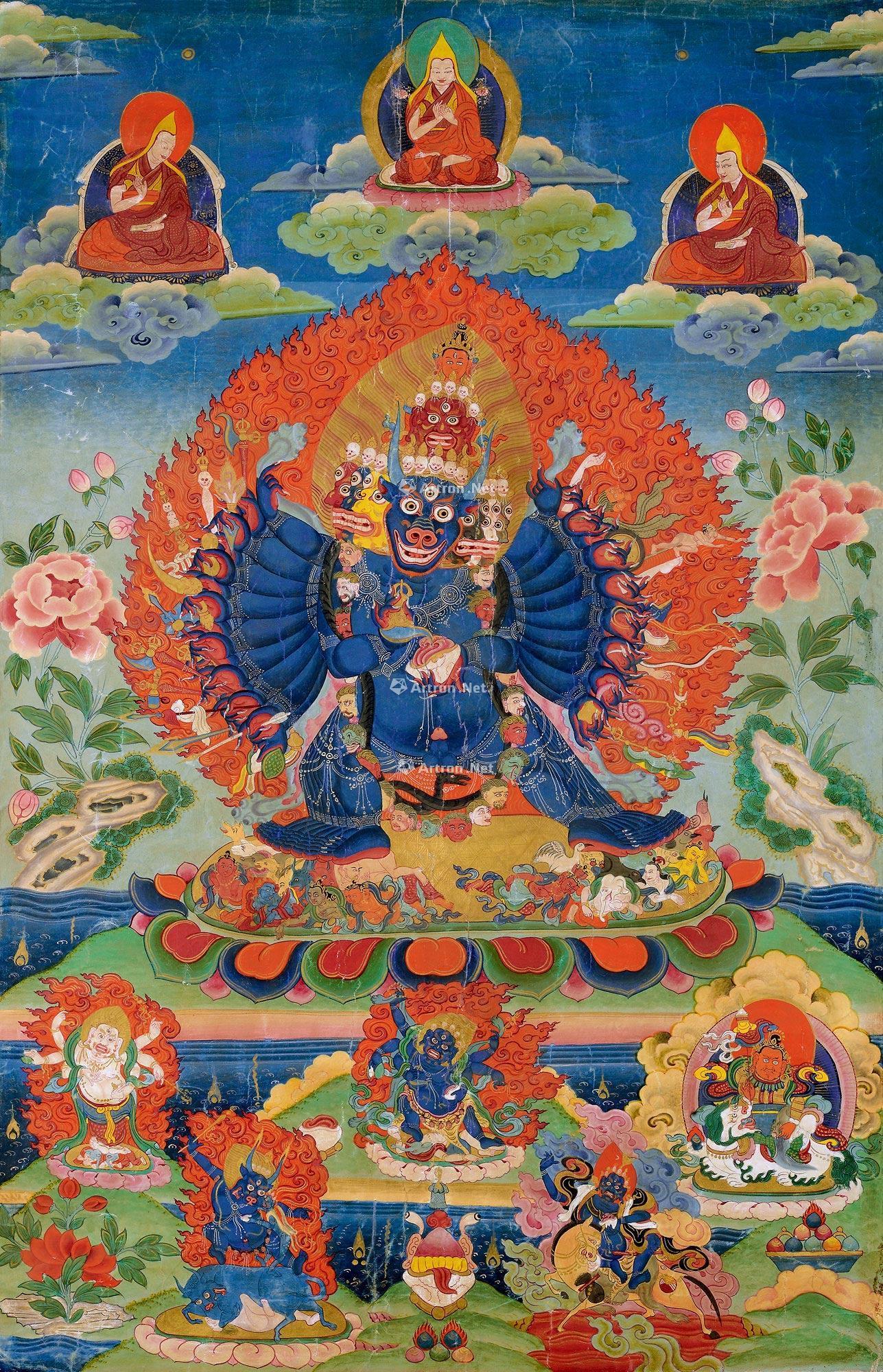 198019世纪大威德金刚唐卡