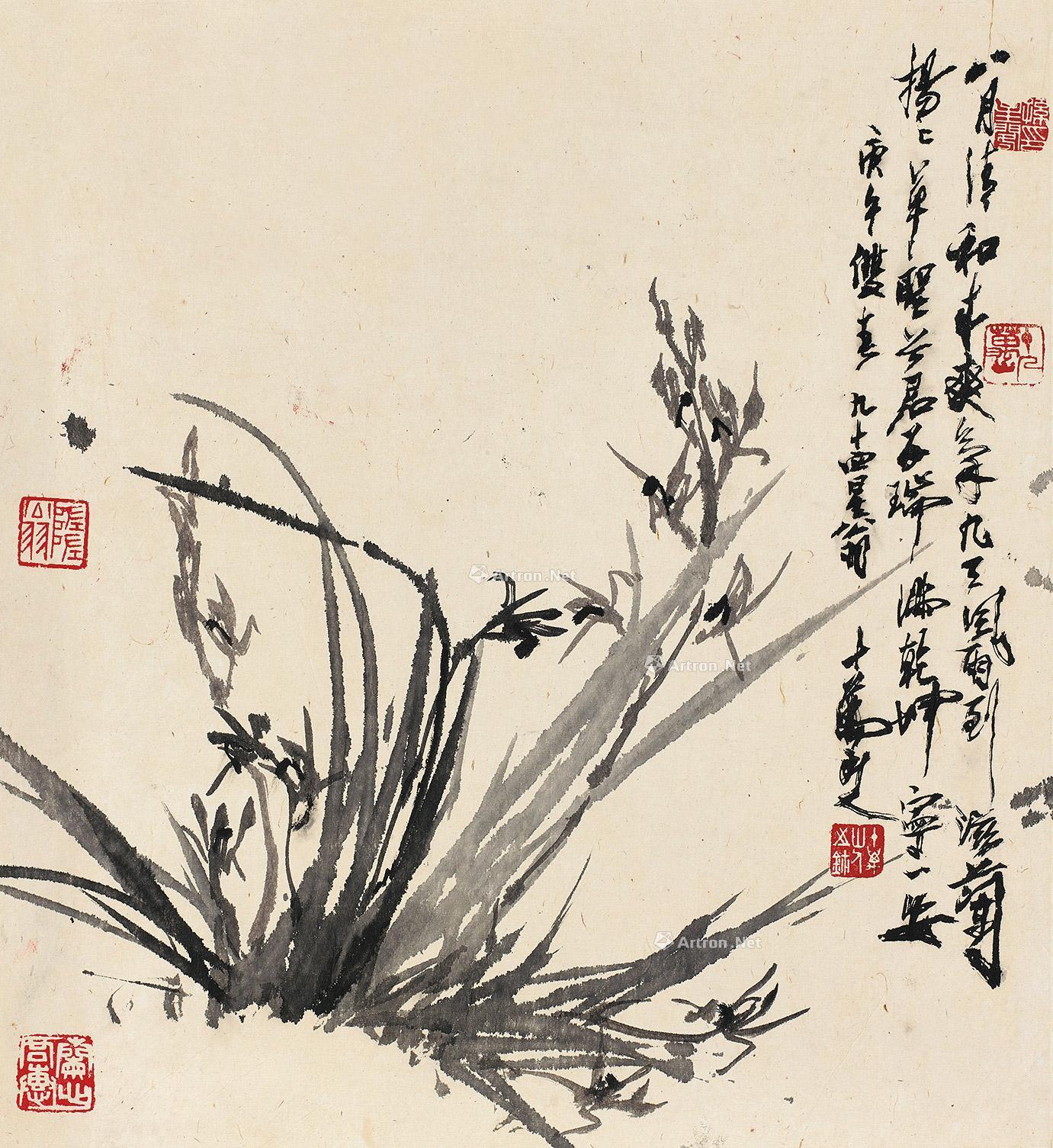 【墨兰图 镜片 水墨纸本】拍卖品_图片_价格_鉴赏_绘画_雅昌艺术品拍卖网