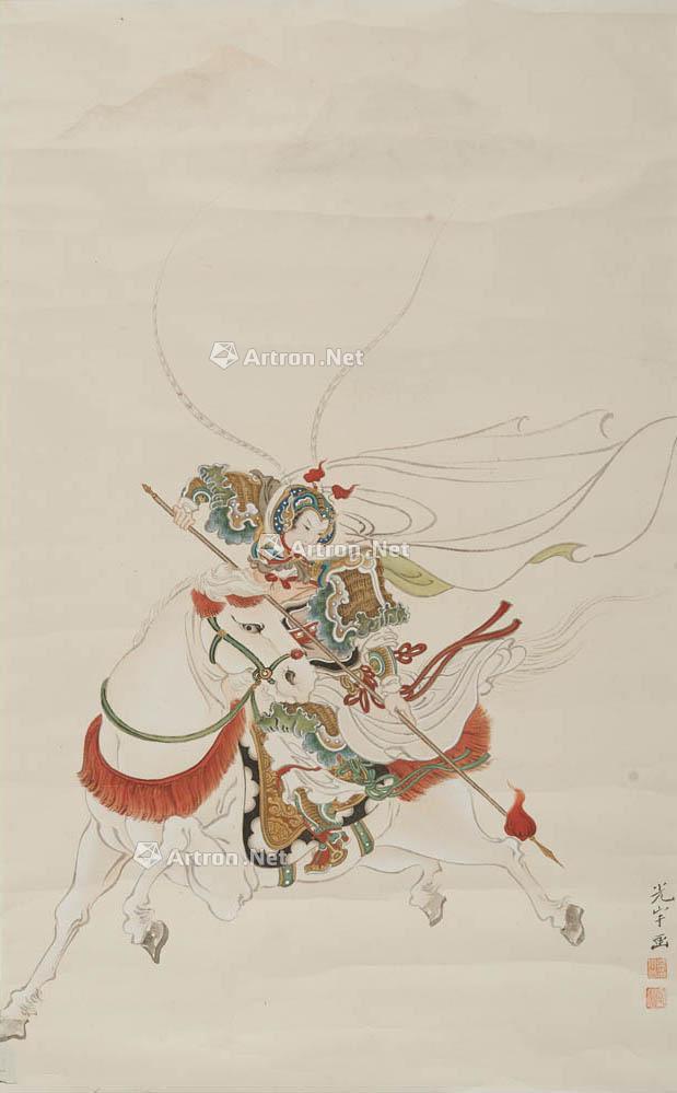 0835女将镜片设色纸本