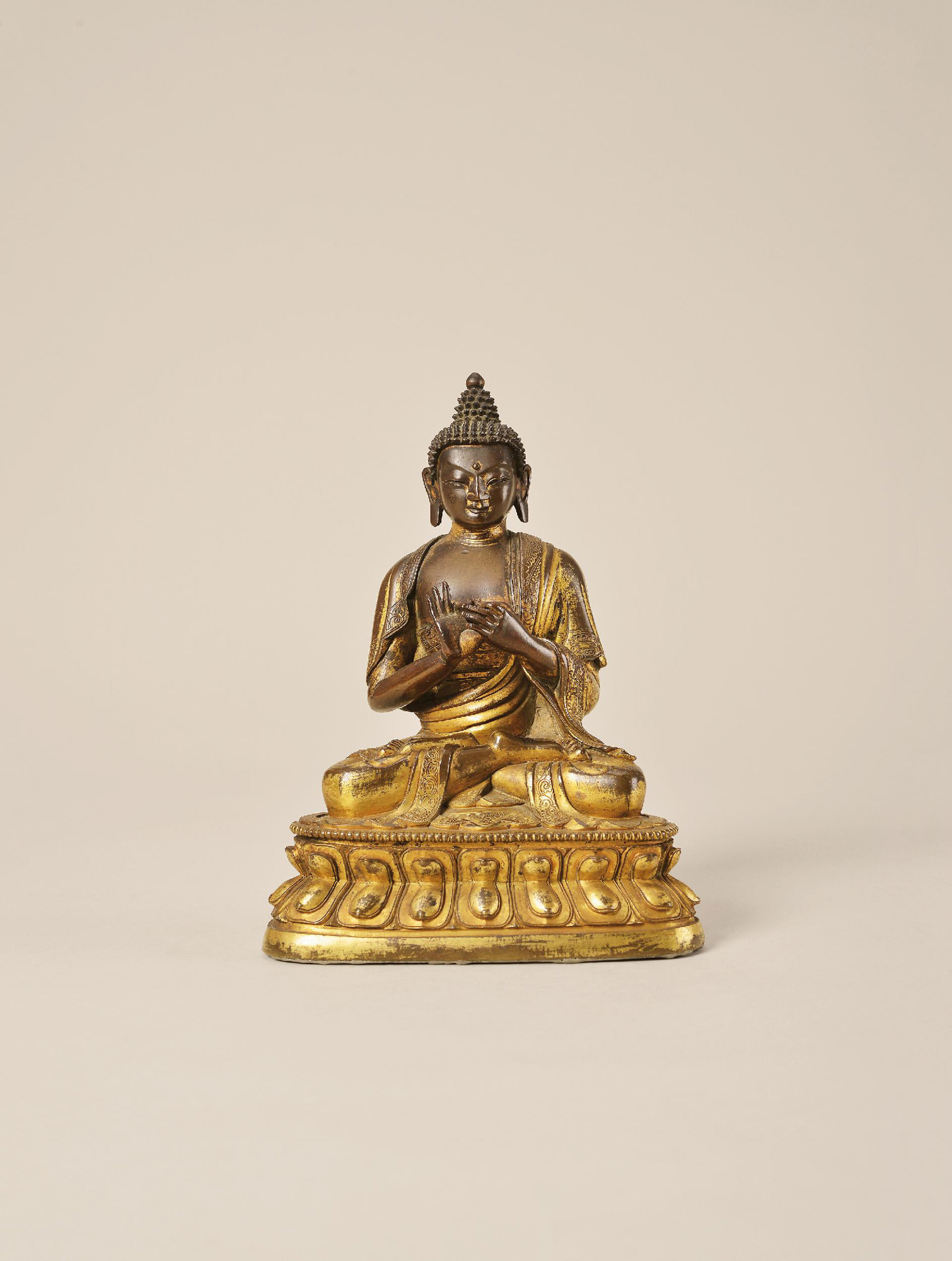 9724 清乾隆 铜鎏金毗卢遮那佛