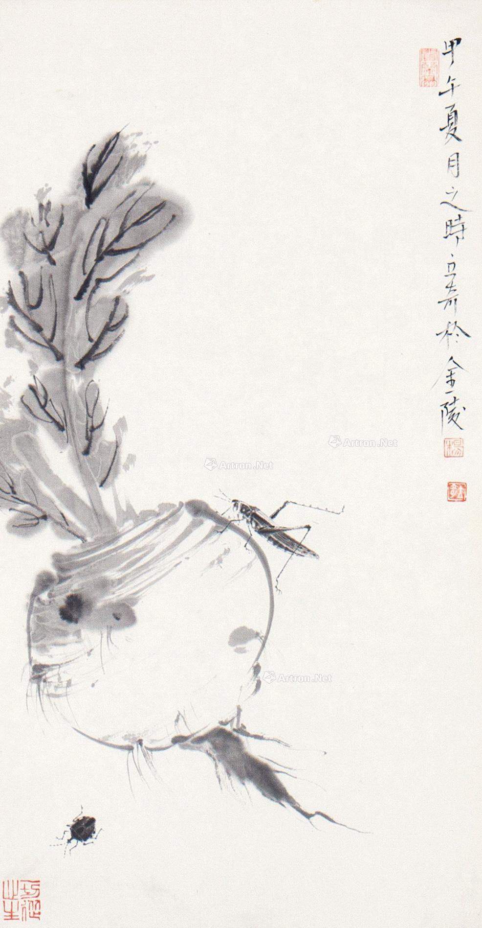 1291虫趣图镜片水墨纸本