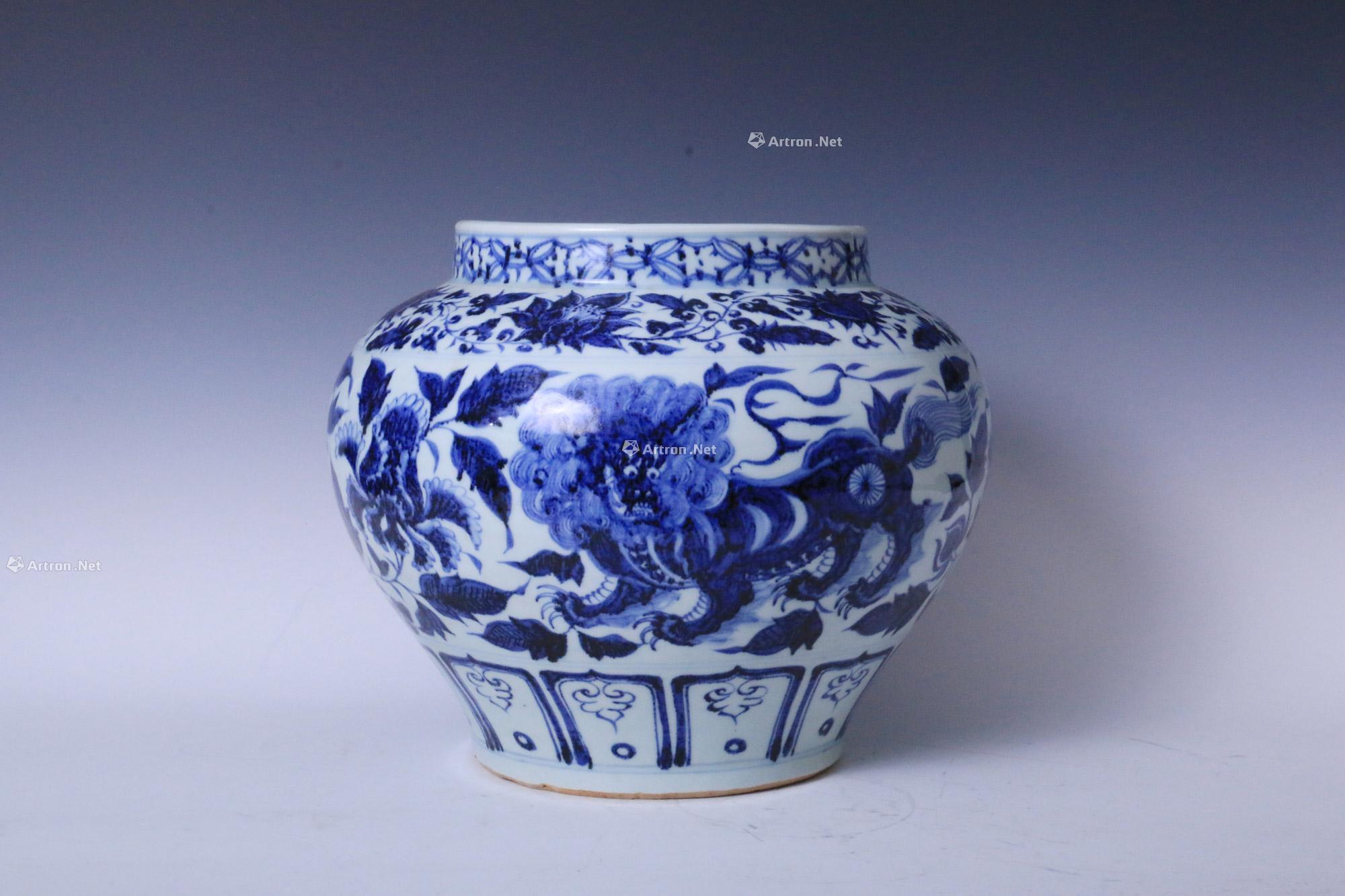 狮子纹大罐】拍卖品_图片_价格_鉴赏_明代青花瓷器_雅昌艺术品拍卖网