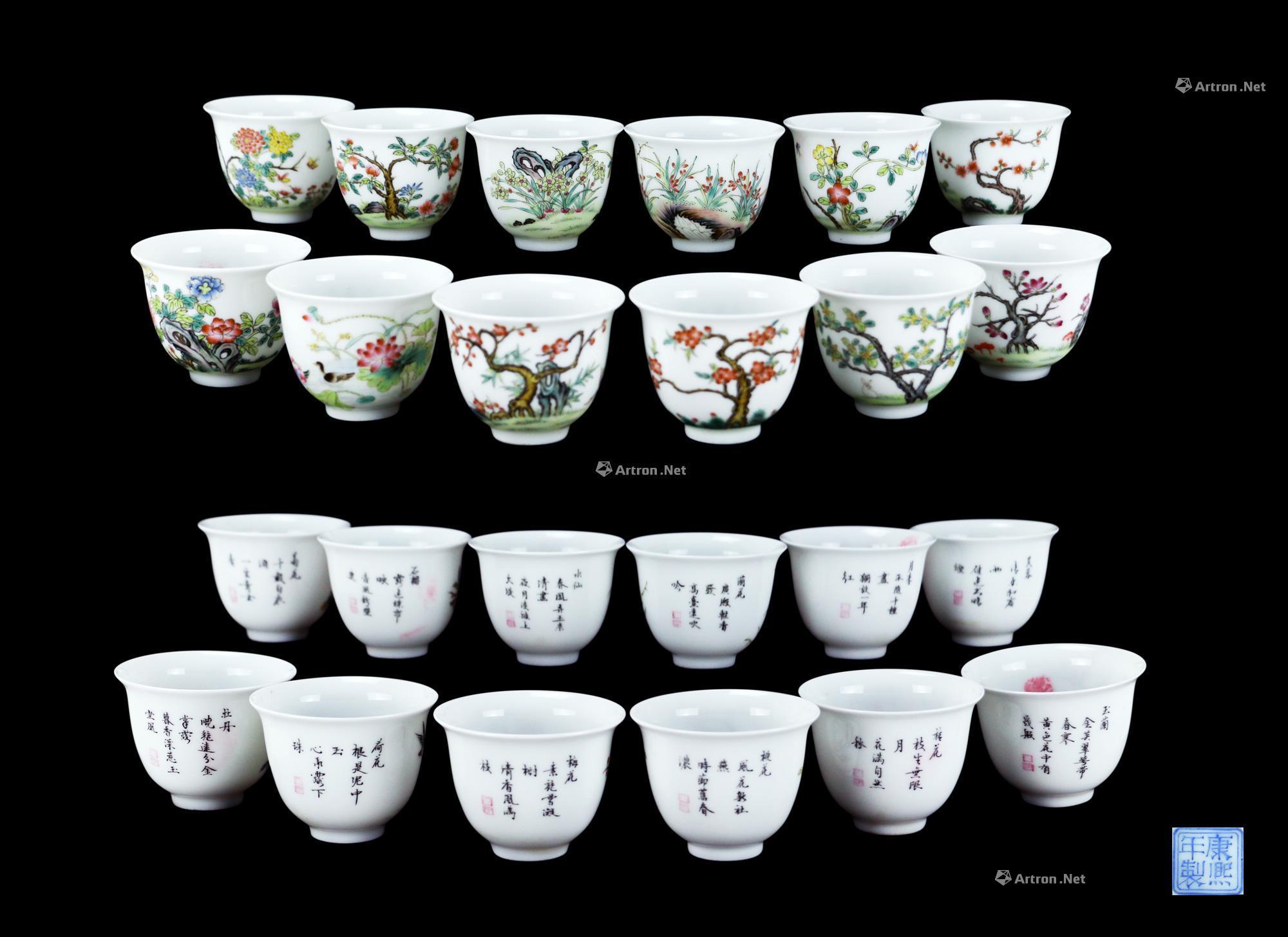 0001清珐琅彩十二花神杯一套