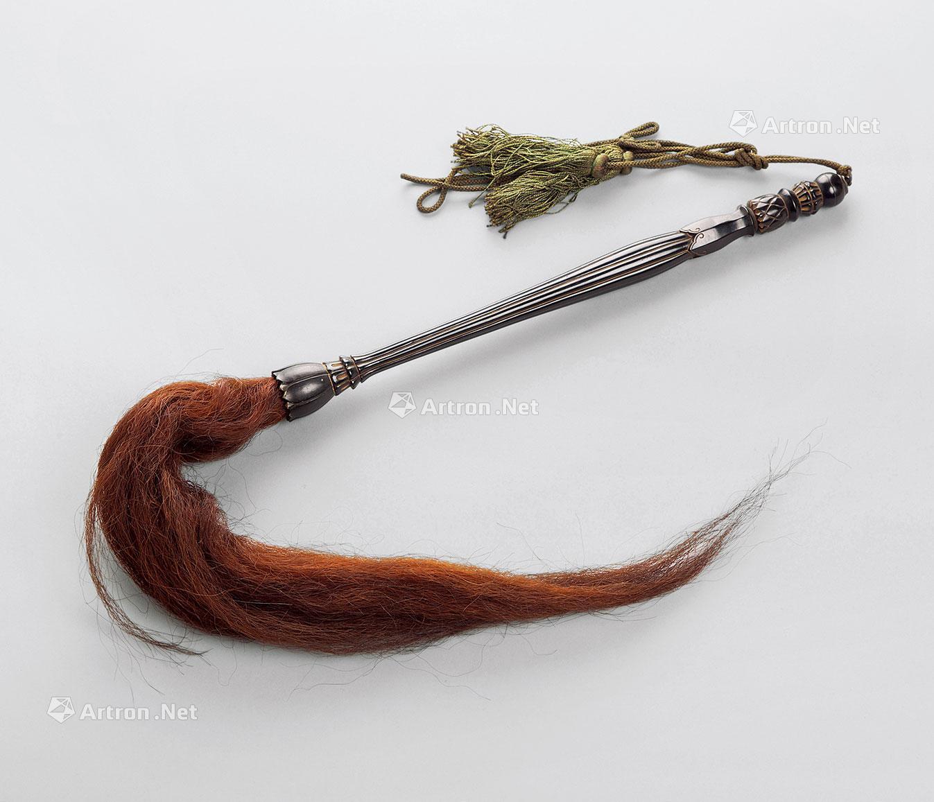 1833 清代 黑檀花瓣形尘拂