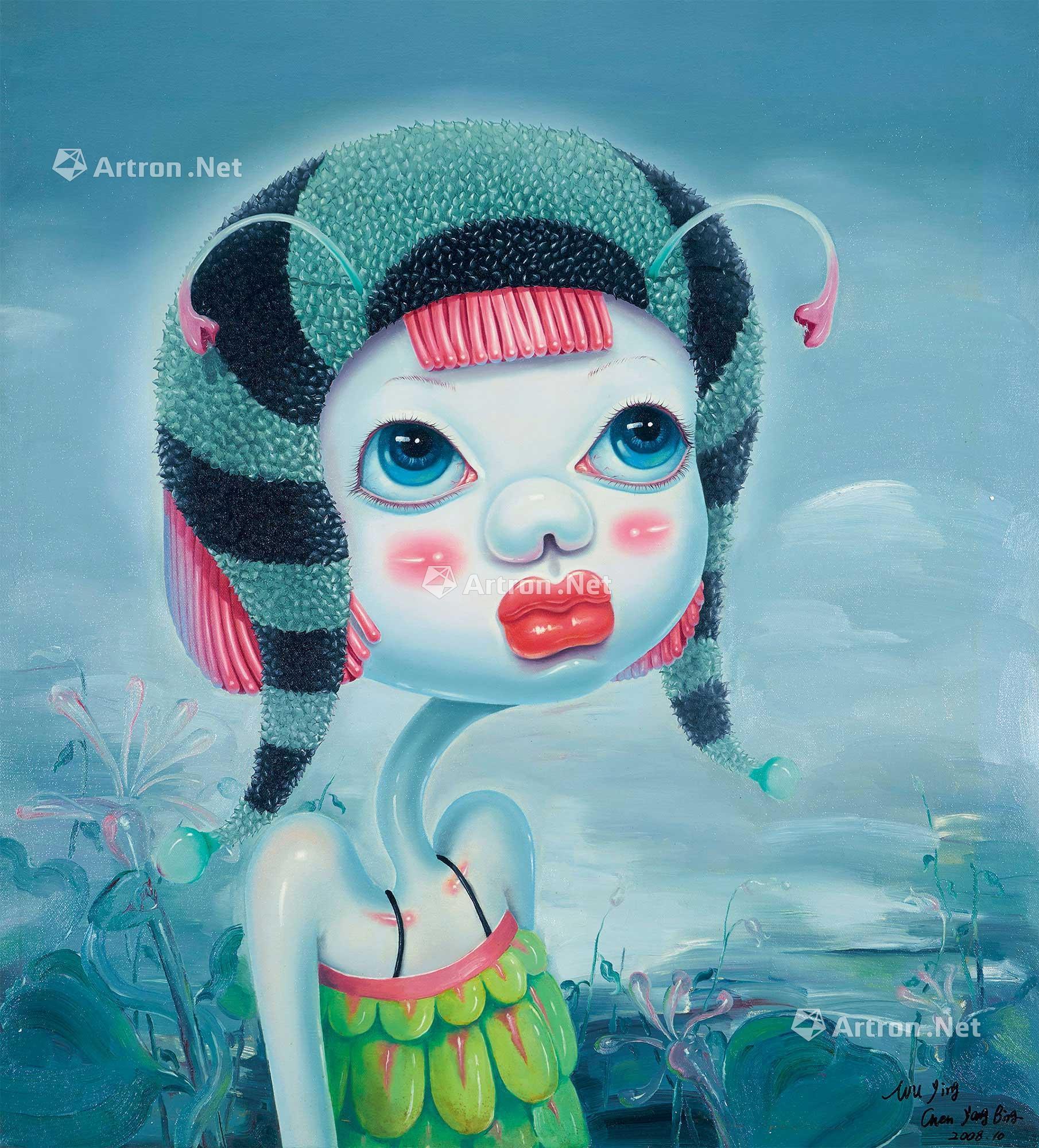 02352008年作小不点儿布面油画