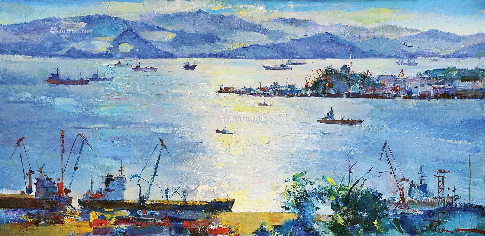 0477港口布面油画