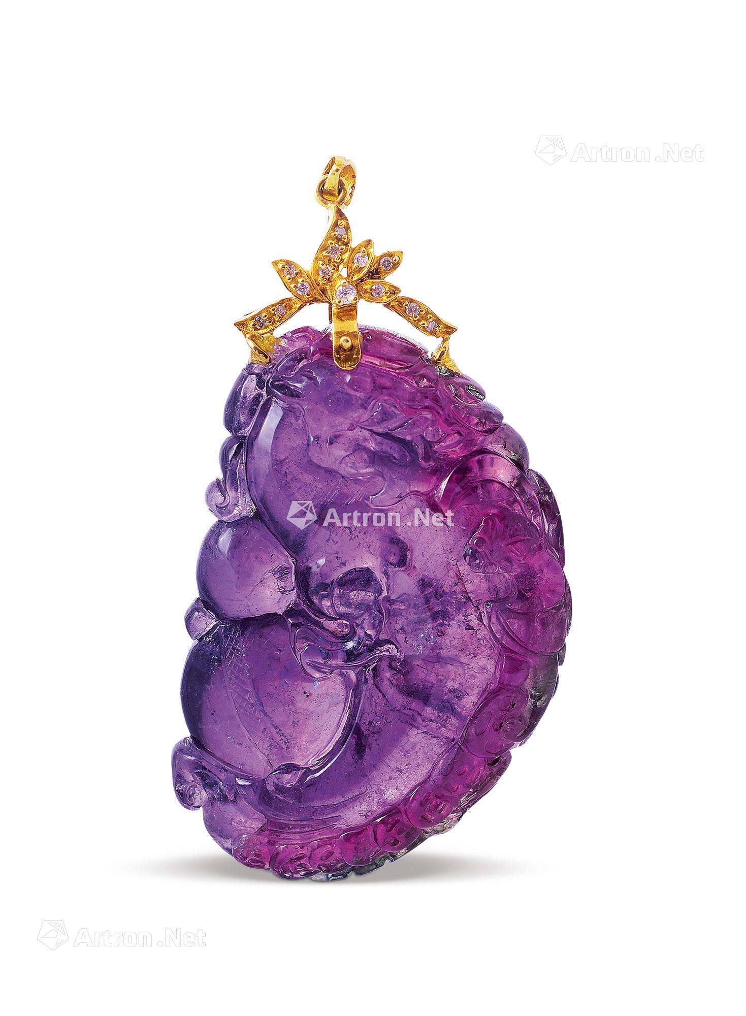 0010 紫碧玺雕龙吊坠