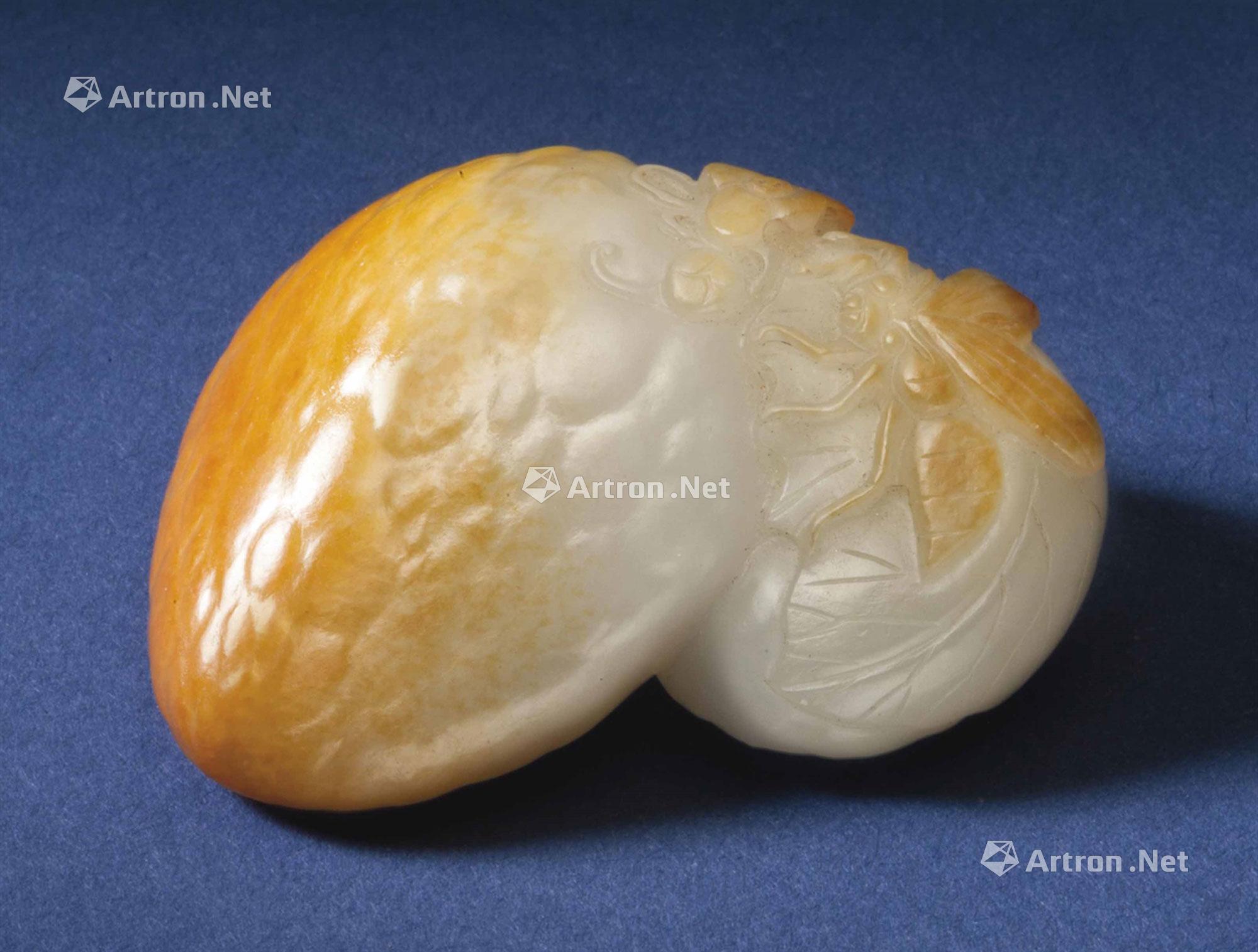 0957清十八世纪白玉荔枝把件