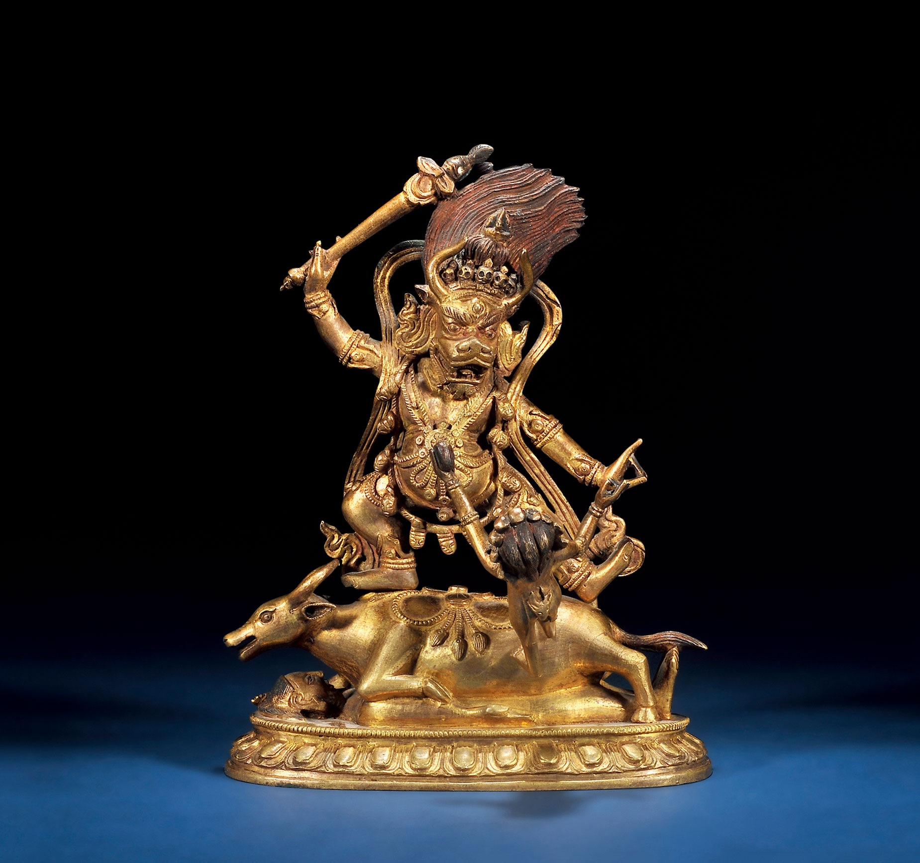 *4733 清 铜鎏金降阎魔尊像