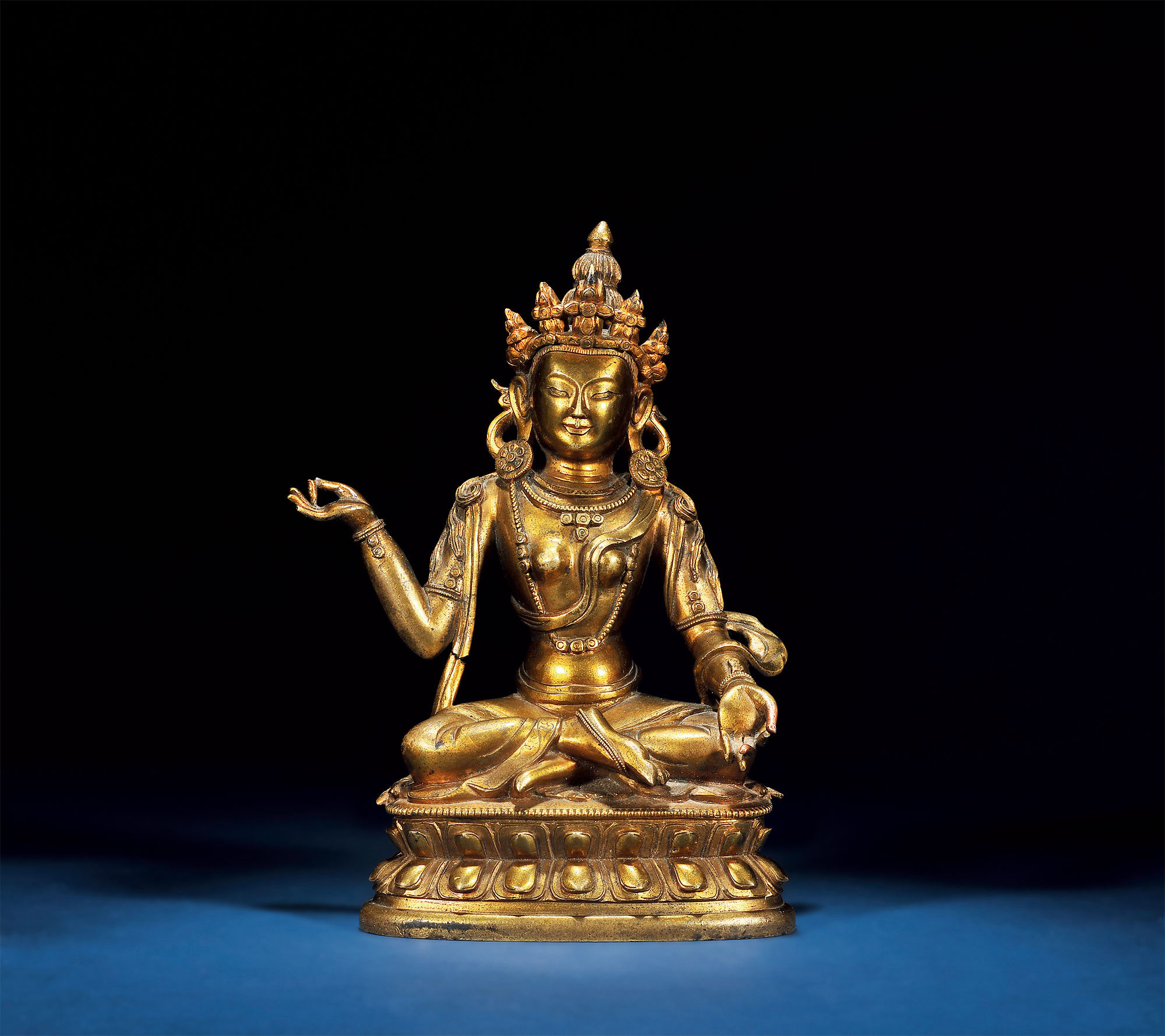 *4744 清中期 铜鎏金红度母像