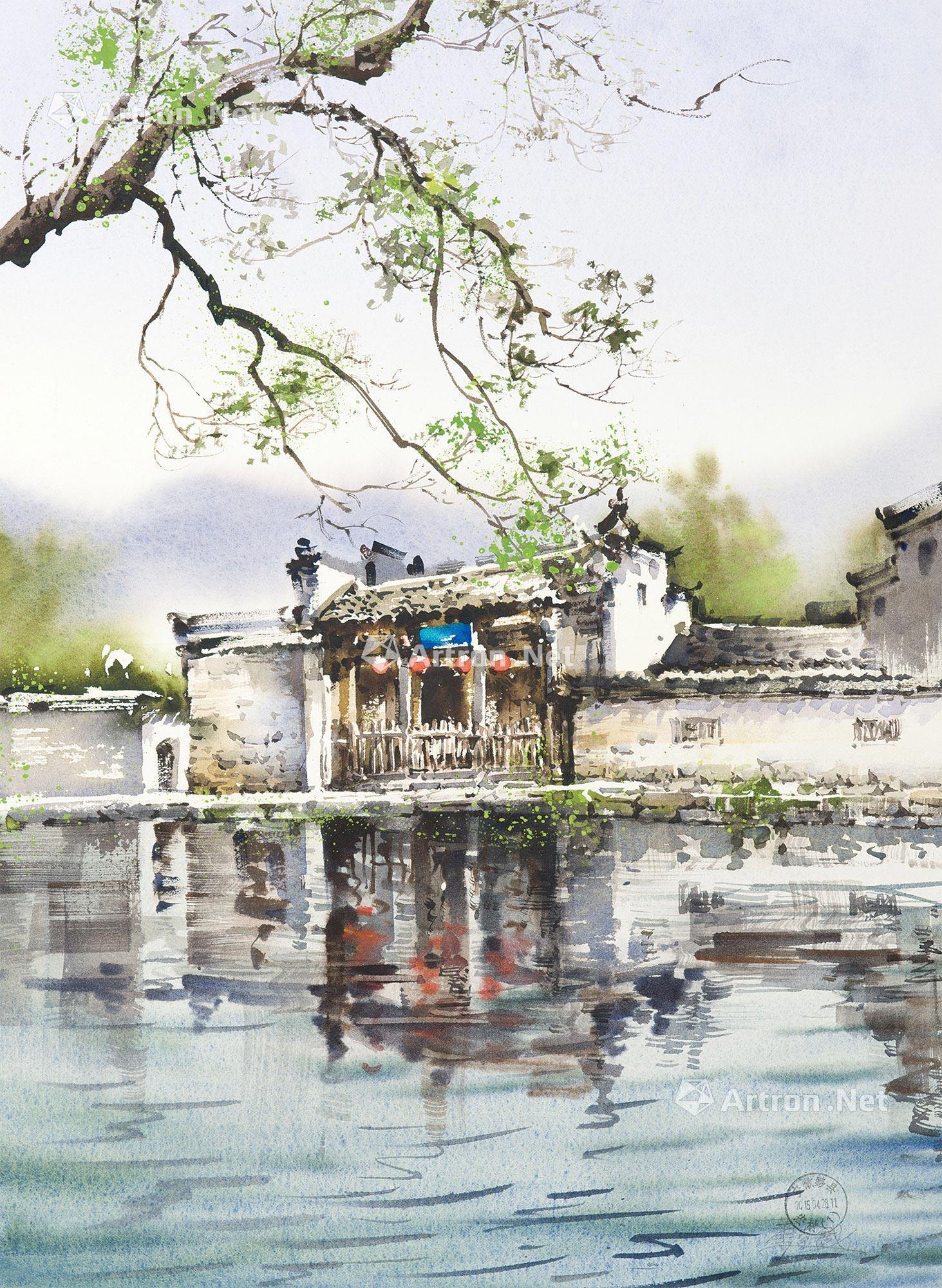宏村南湖色彩风景作品图片