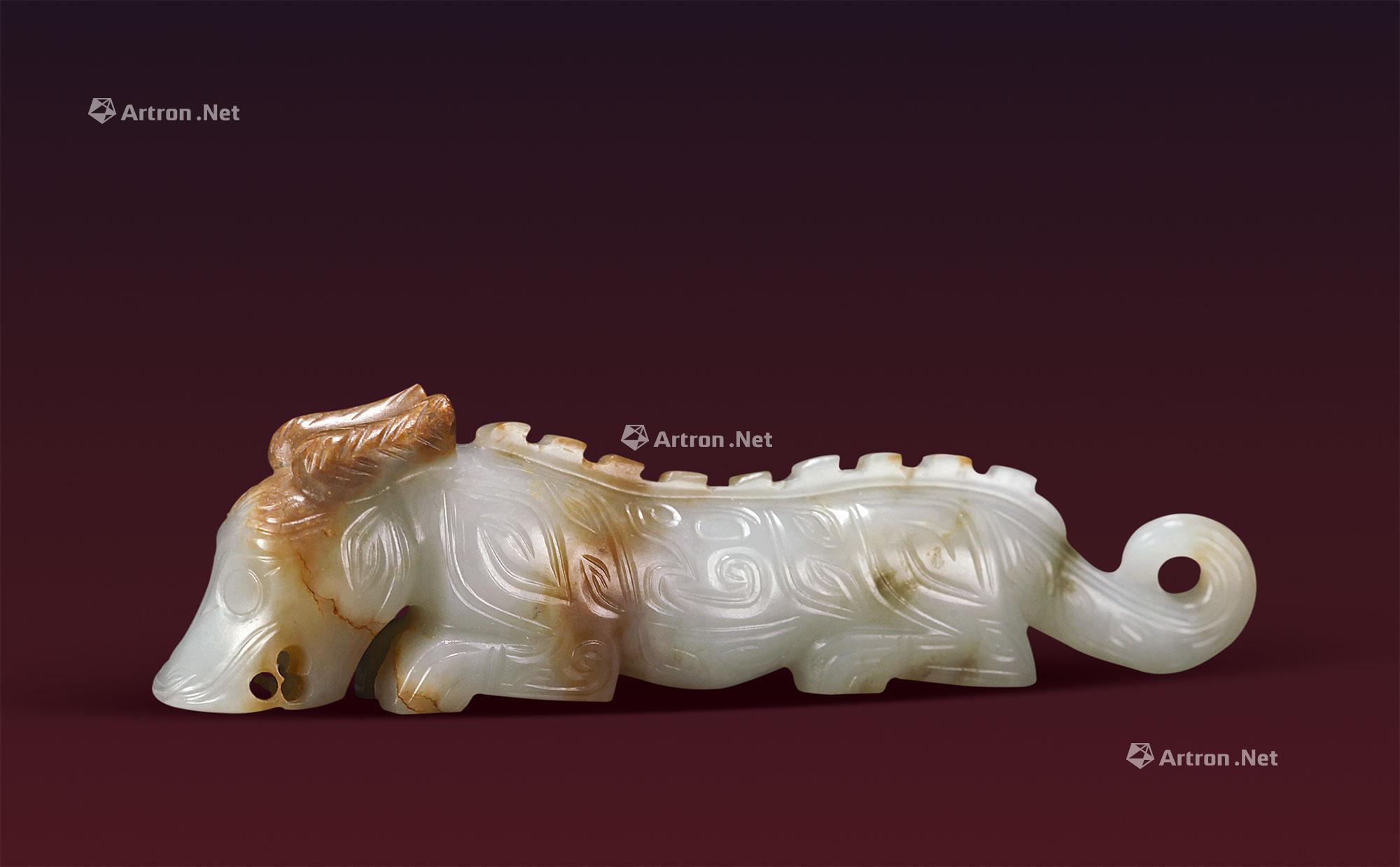 【明 旧玉圆雕和田白玉龙】拍卖品_图片_价格_鉴赏