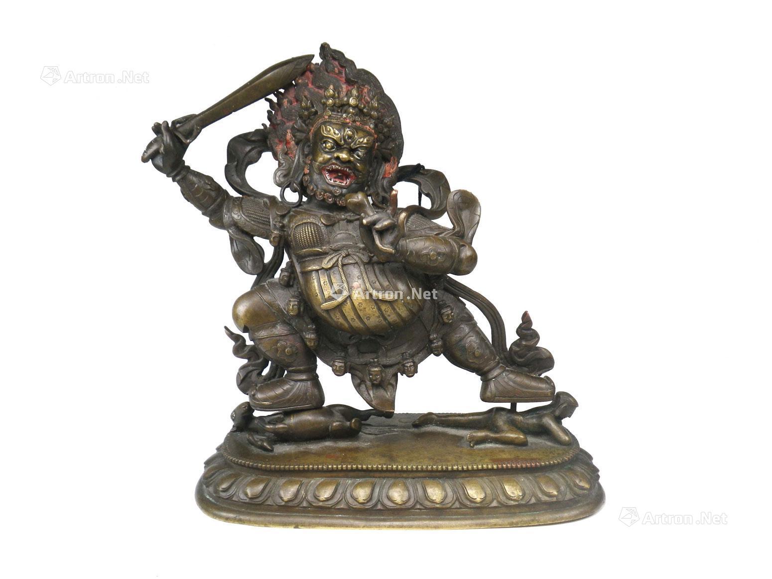 【清代蒙古十七世纪 大红司命主铜像】拍卖品_图片_价格_鉴赏_佛教文