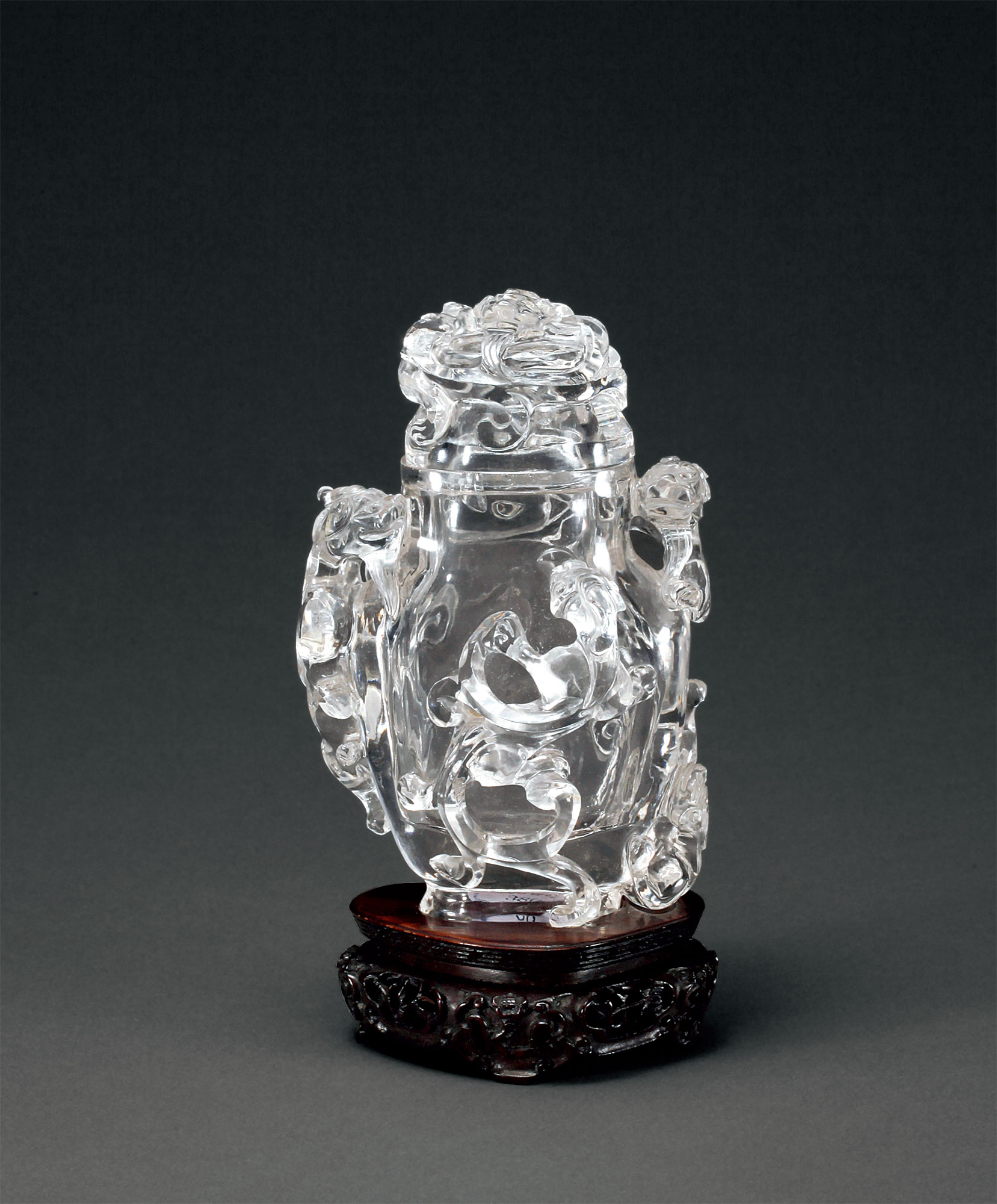 3258清水晶螭龙瓶