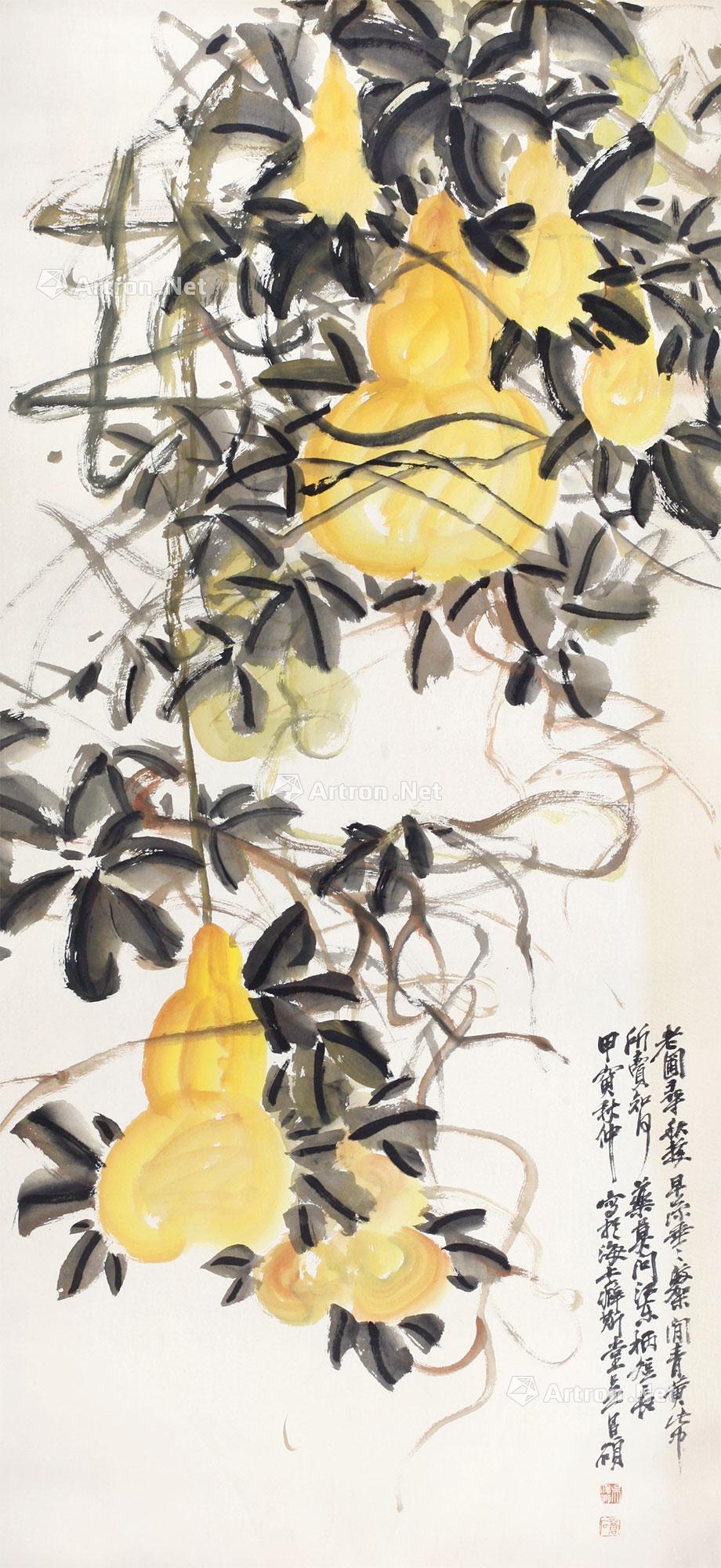 0412 1914年作 葫芦 立轴 纸本设色