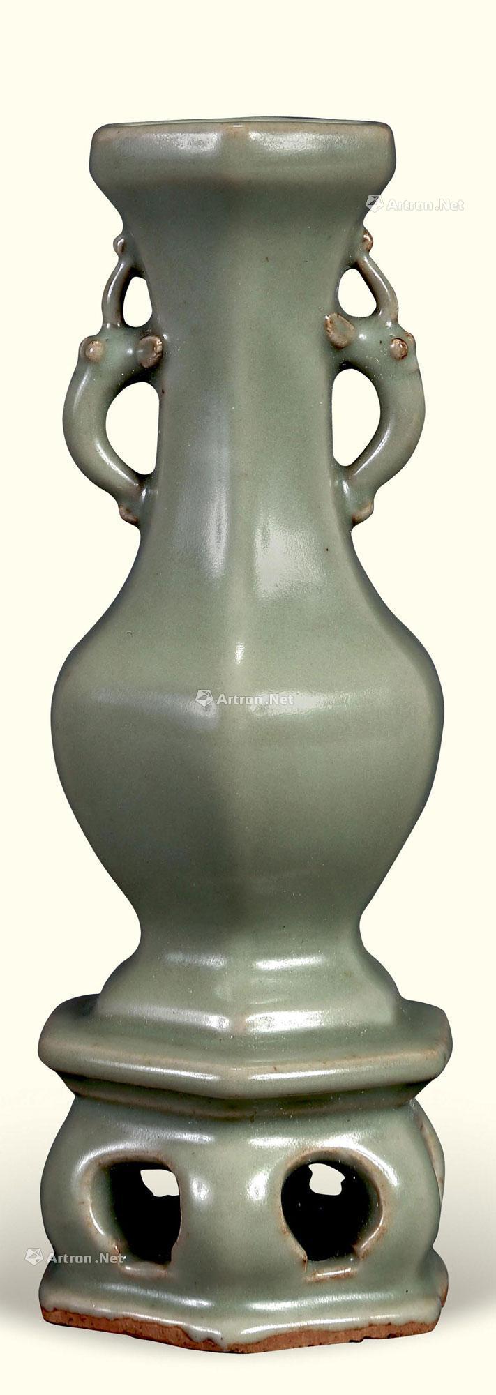 【清 龙泉窑六方瓶】拍卖品_图片_价格_鉴赏_清代其它彩釉瓷器_雅昌