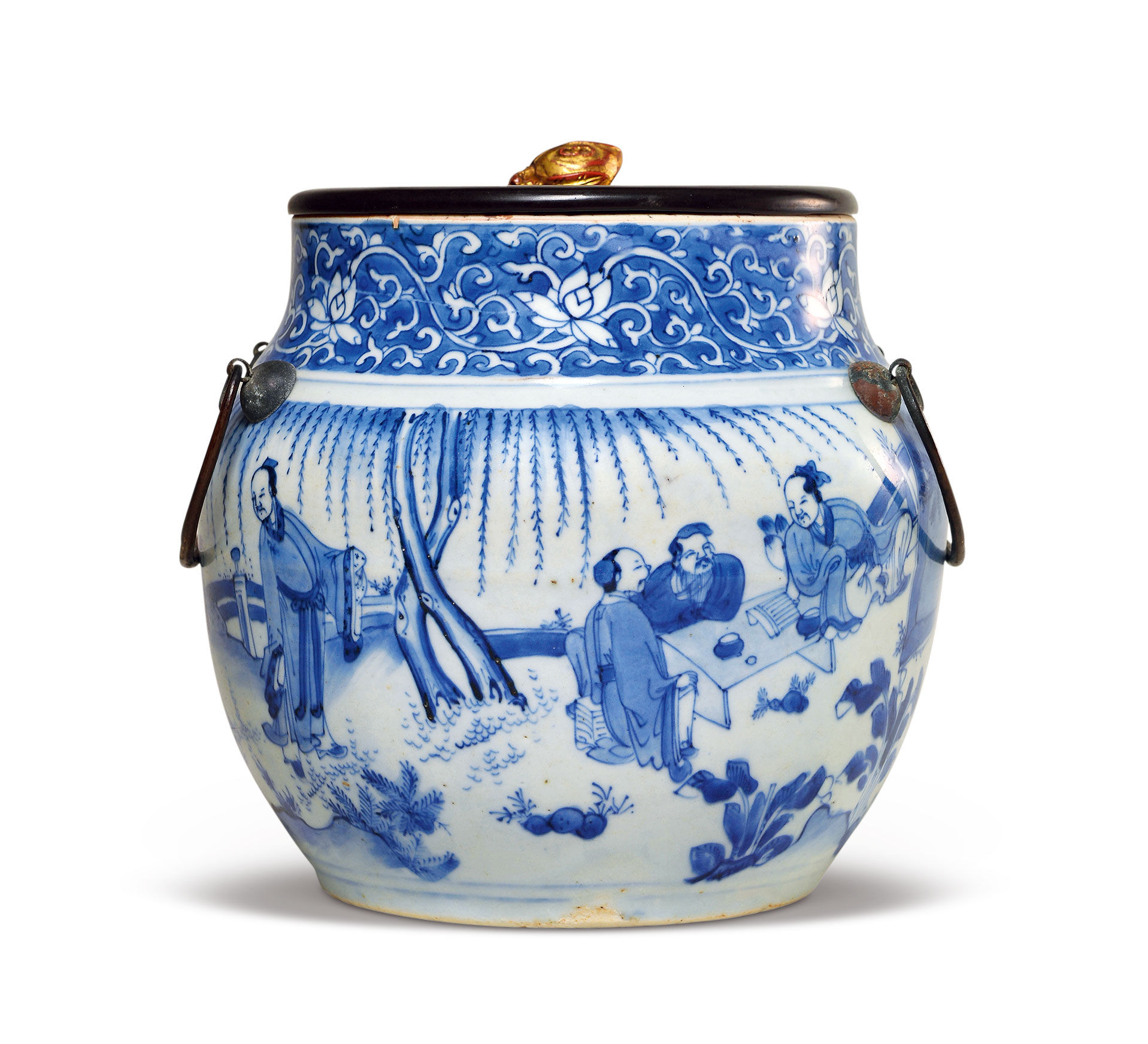 【明崇祯 青花人物故事图罐】拍卖品_图片_价格_鉴赏_明代青花瓷器