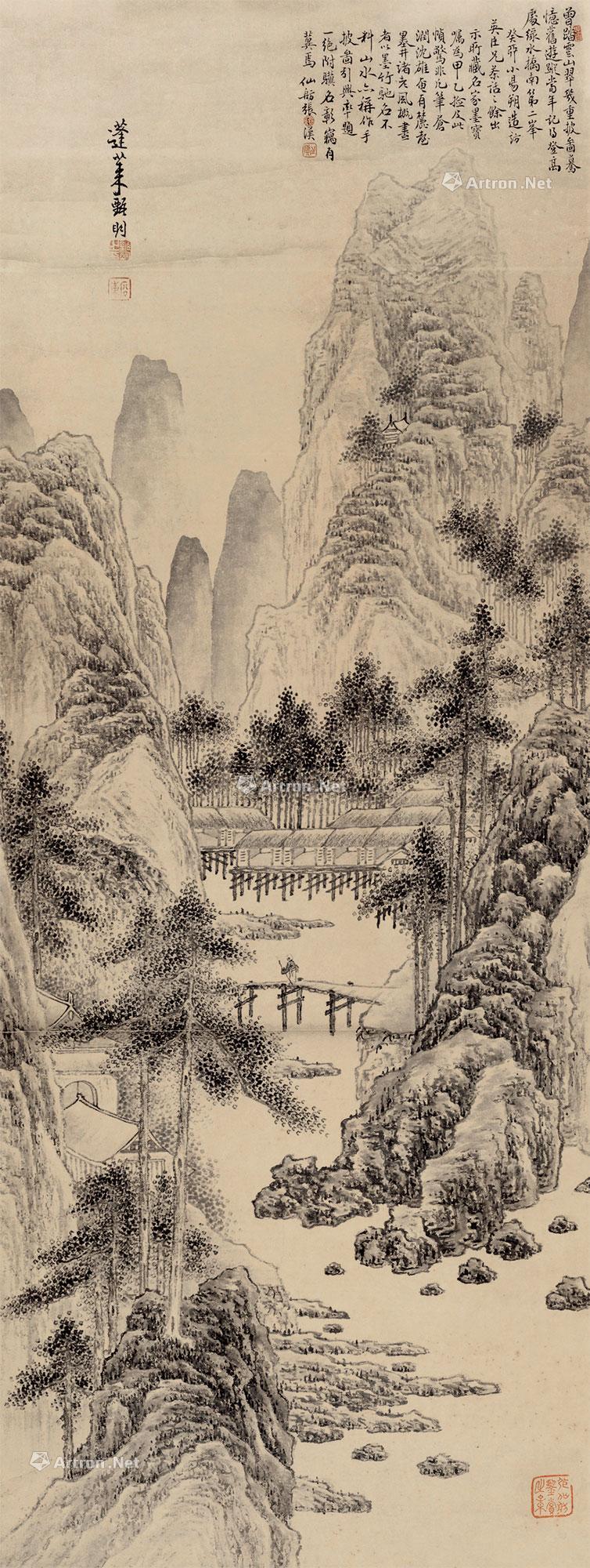 【溪桥访旧 立轴 水墨纸本】拍卖品_图片_价格_鉴赏_绘画_雅昌艺术品拍卖网